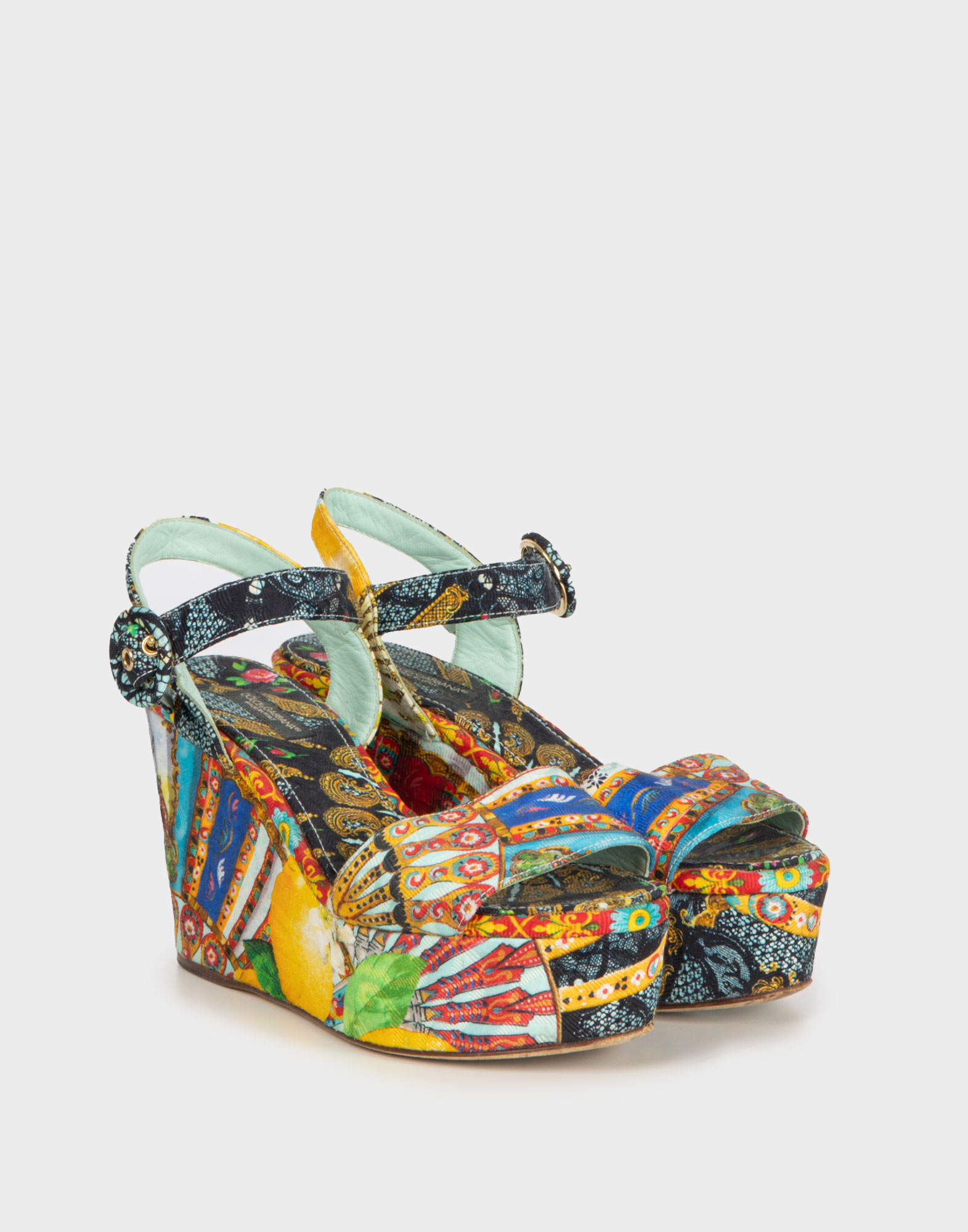Dolce e Gabbana - Satin Sandals with Patterns - Image 2