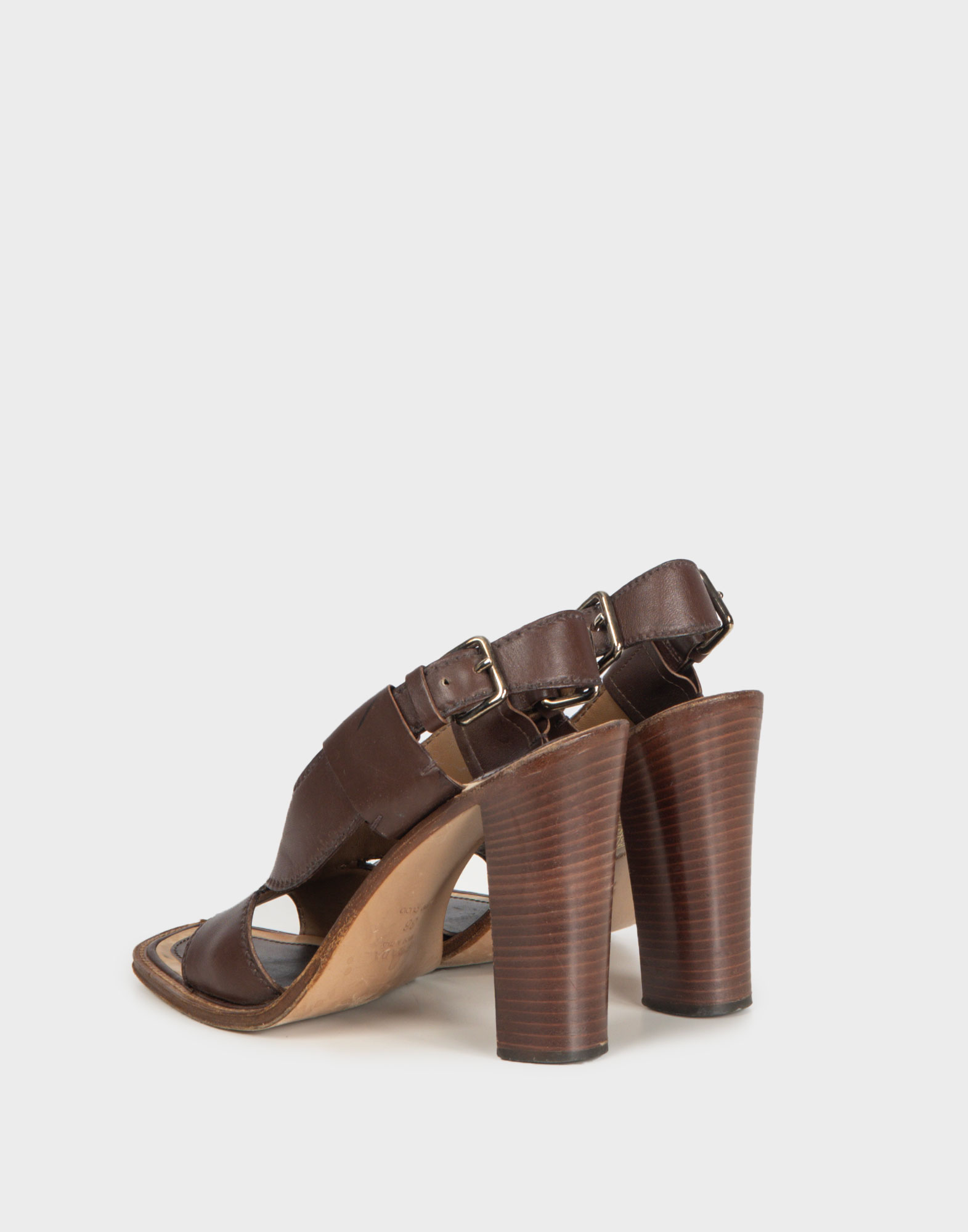Prada - Sandali marroni in pelle - immagine 3