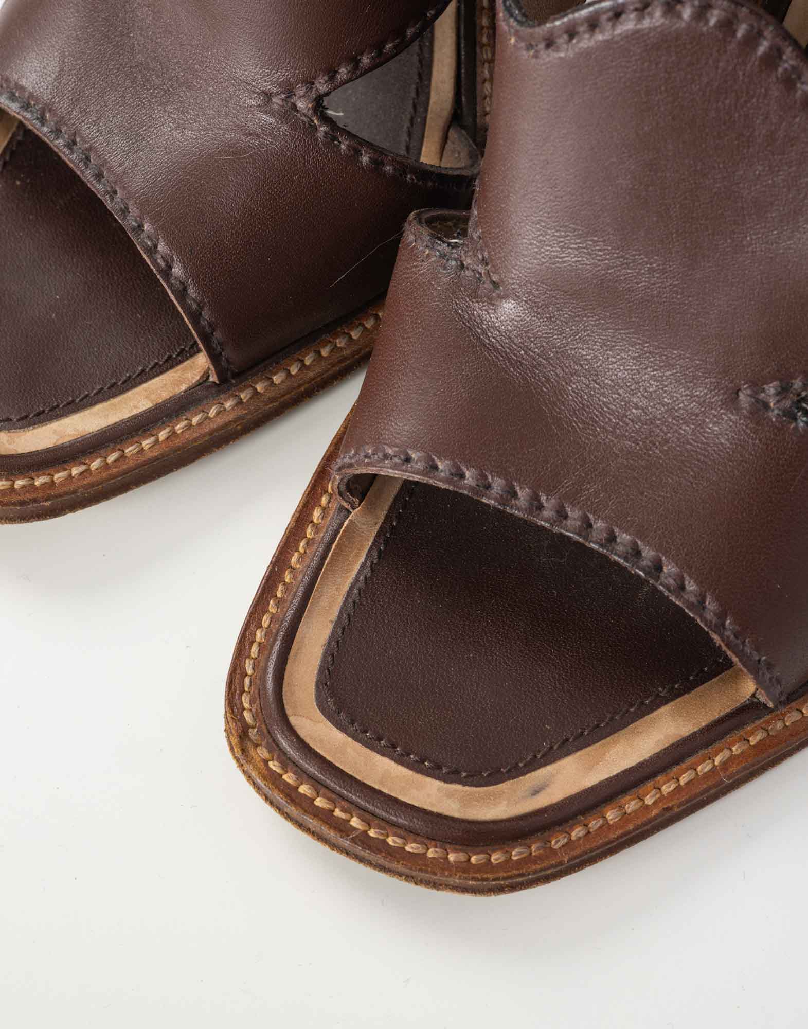 Prada - Sandali marroni in pelle - immagine 6