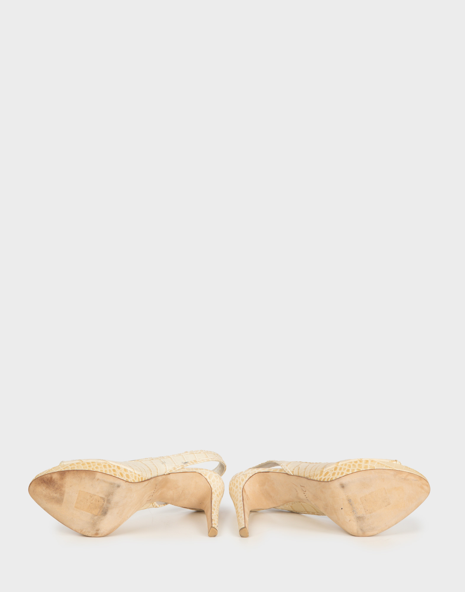 Christian Dior - Decollete beige in pelle con plateau - immagine 4