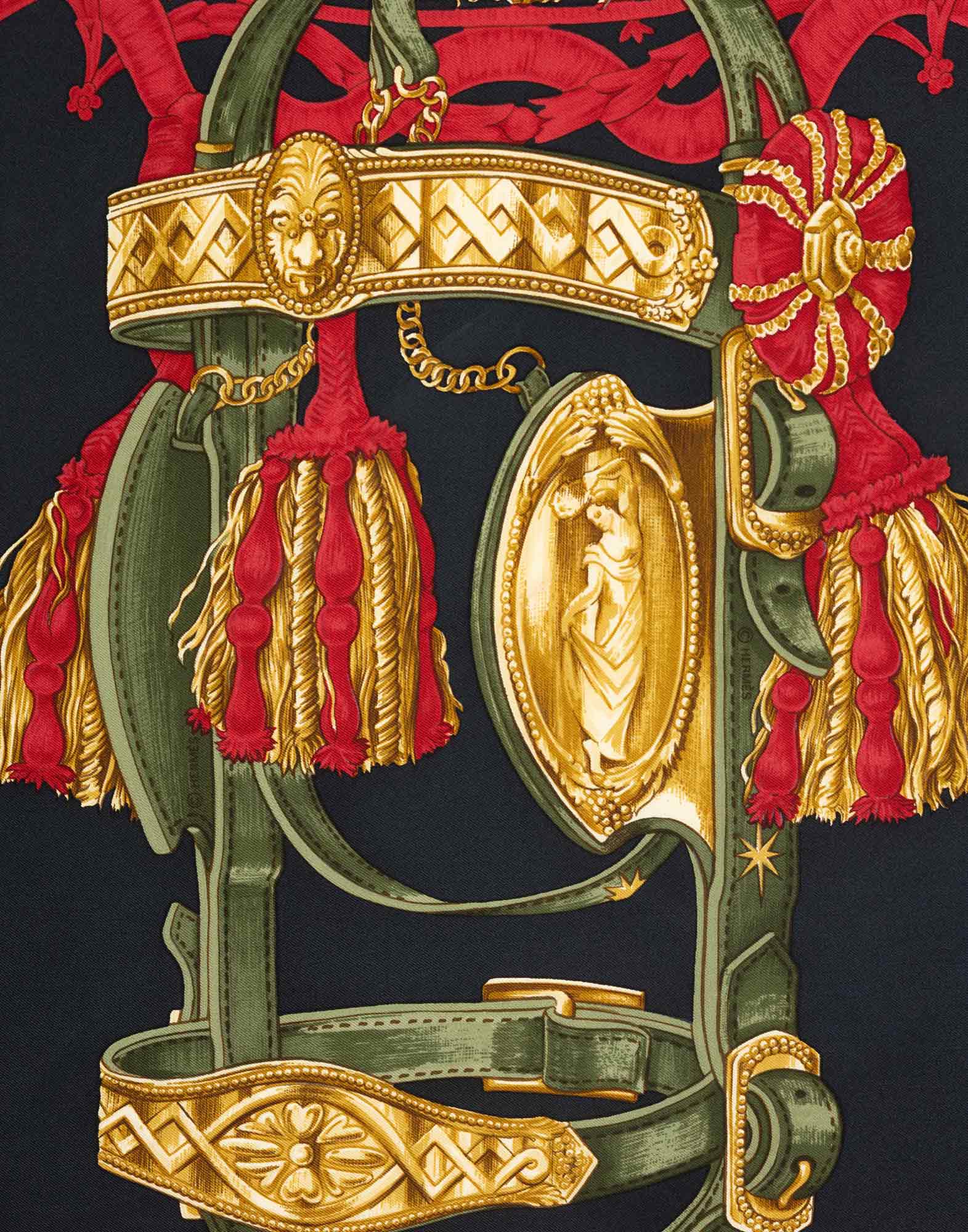 Hermes - 1980s black ‘Bride de Cour’ scarf - Image 3
