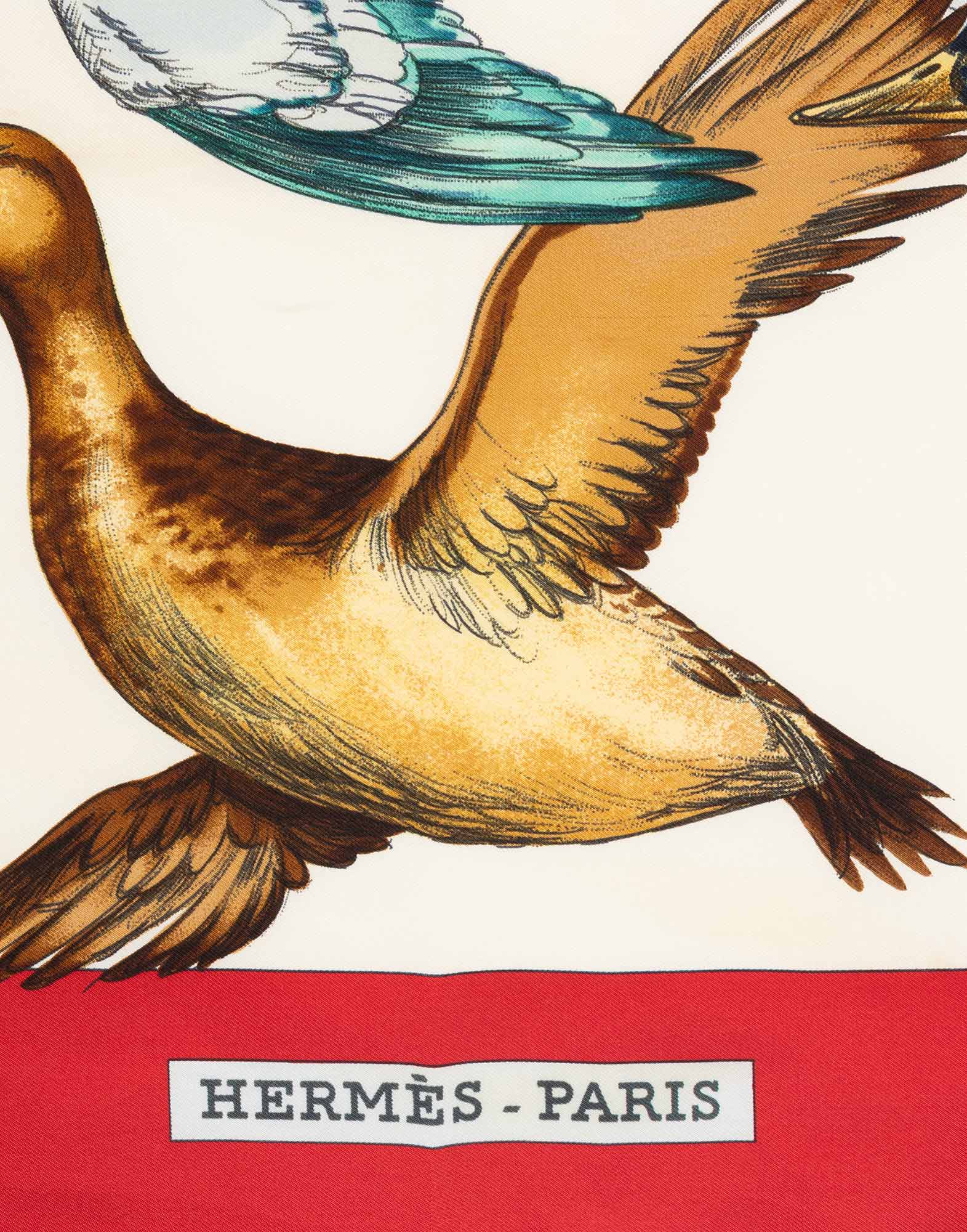 Hermes - Foulard 'Sauvagine en vol' anni '80 - immagine 2