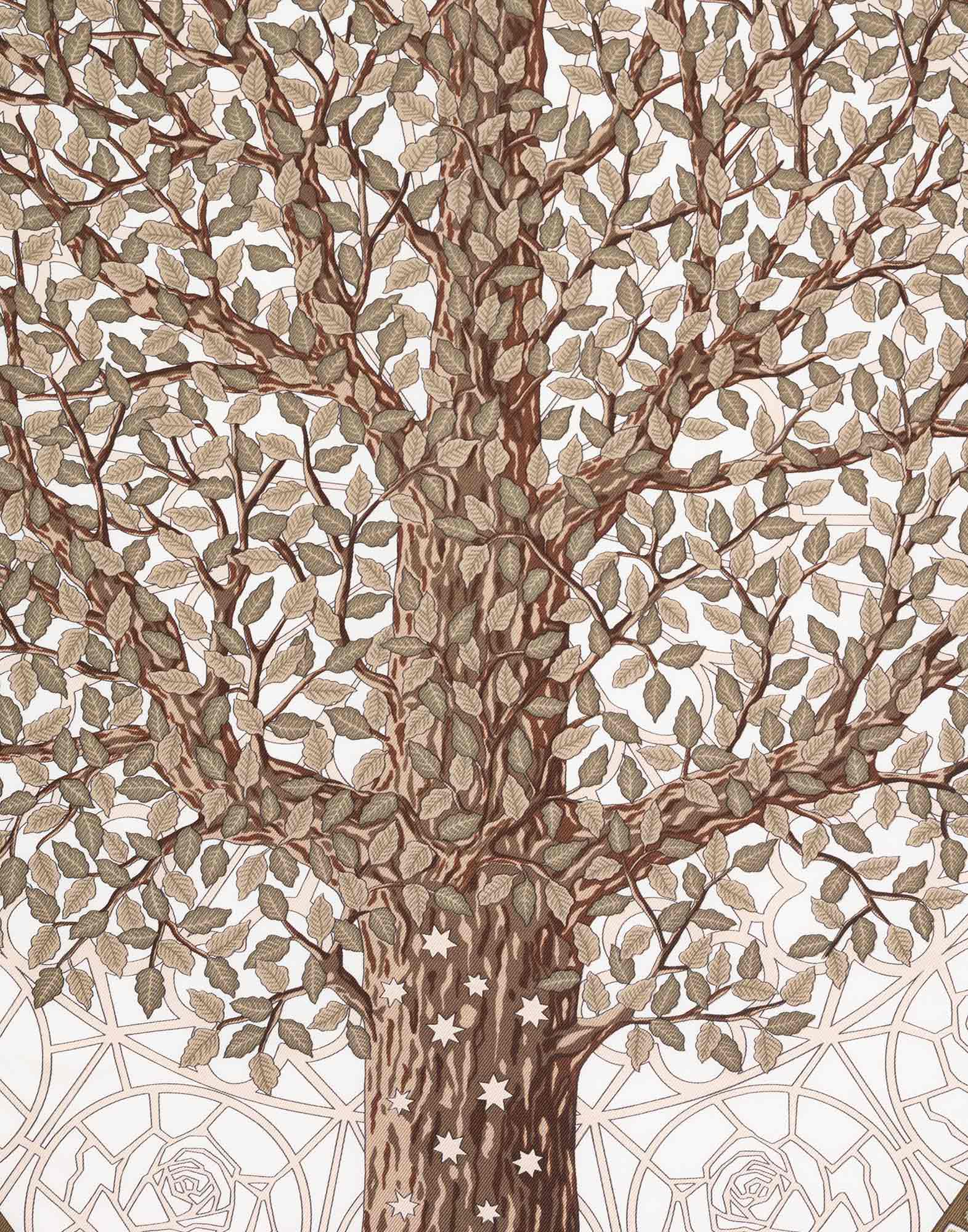 Hermes - 1990s beige ‘Axis Mundi’ scarf - Image 2
