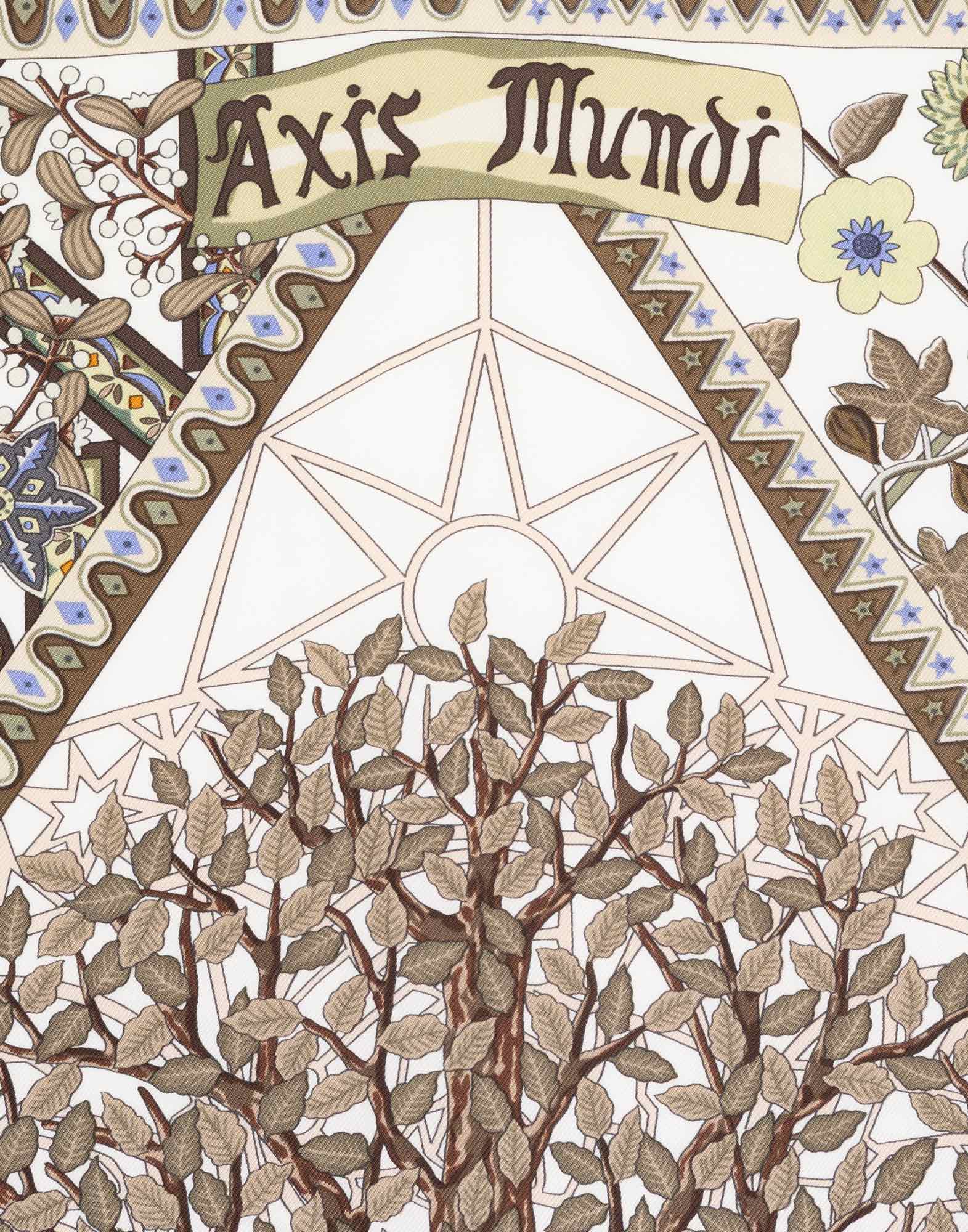Hermes - 1990s beige ‘Axis Mundi’ scarf - Image 3