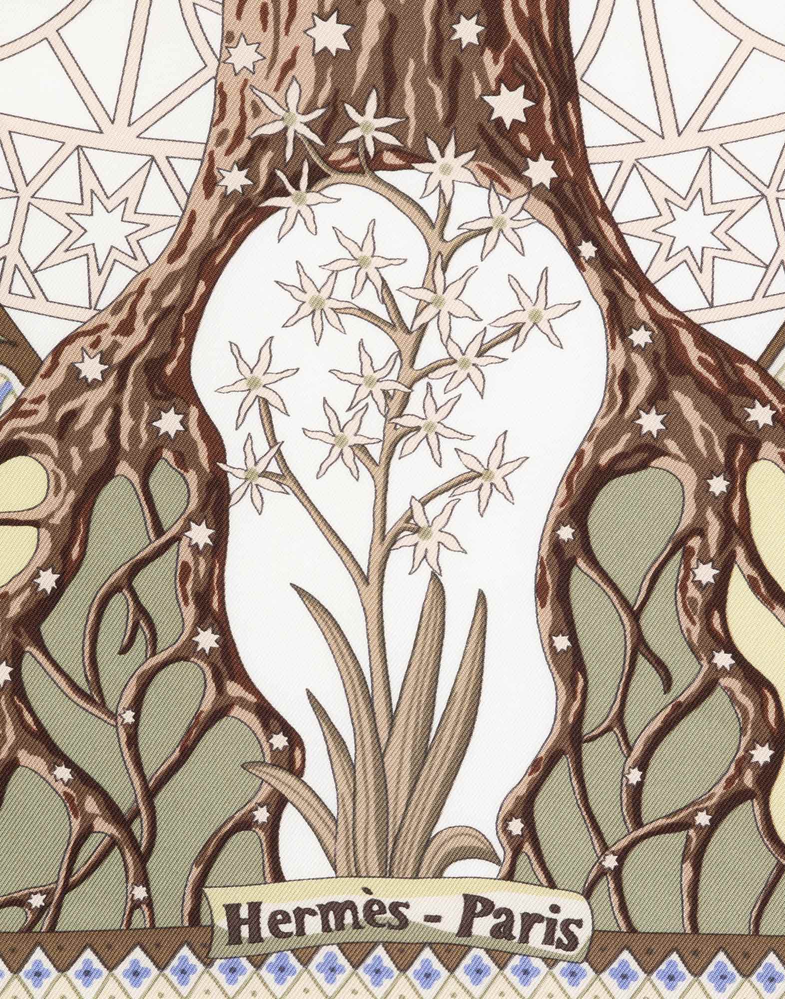 Hermes - 1990s beige ‘Axis Mundi’ scarf - Image 6