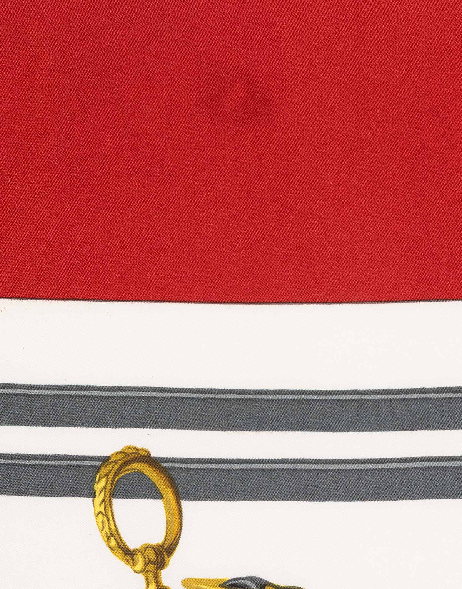 Hermes - 90s red ‘Brides de Gala’ Scarf - Image 2