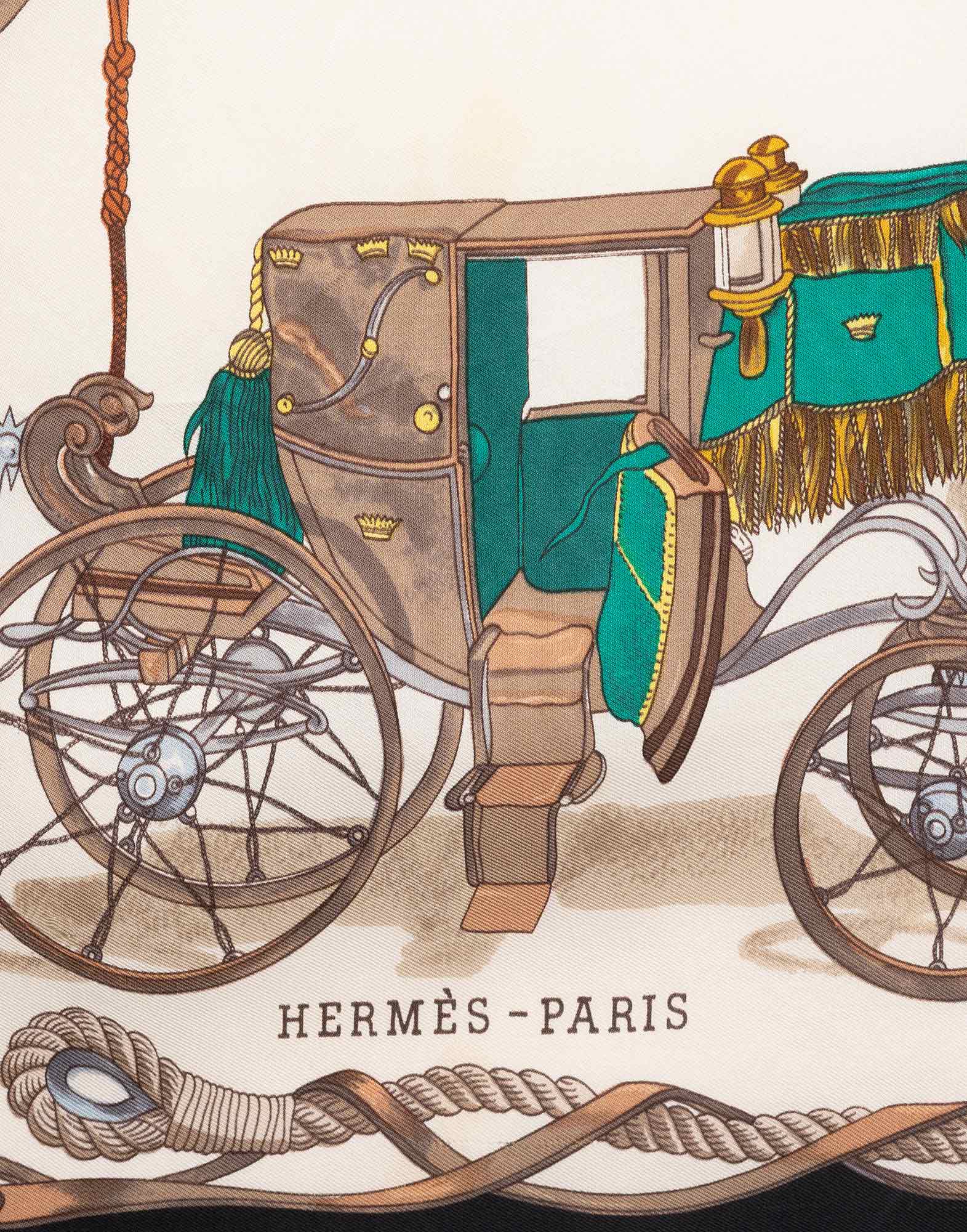 Hermes - Foulard 'Musee' nero anni '90 - immagine 6