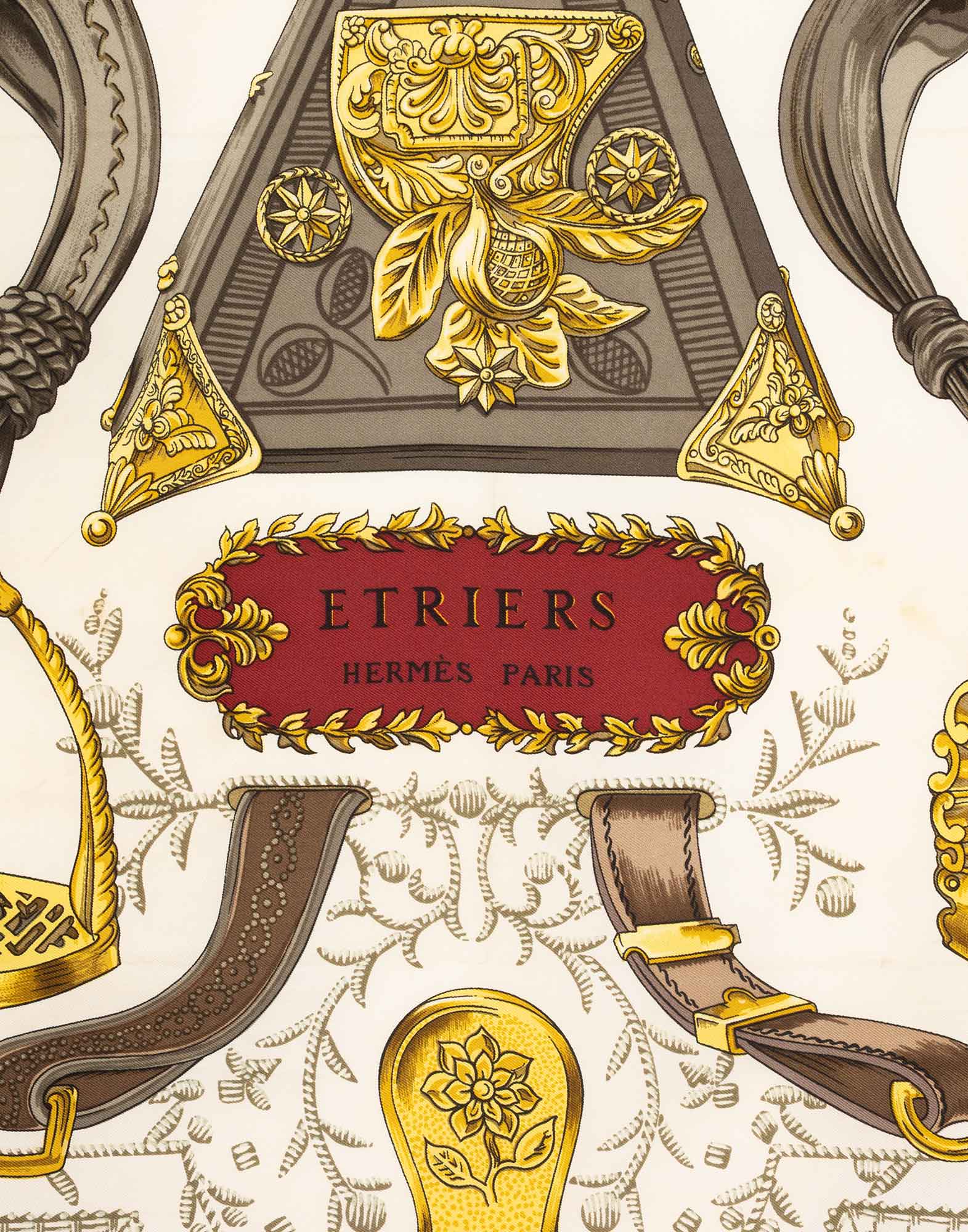 Hermes - 90s bordeaux 'Etriers' silk scarf - Image 2