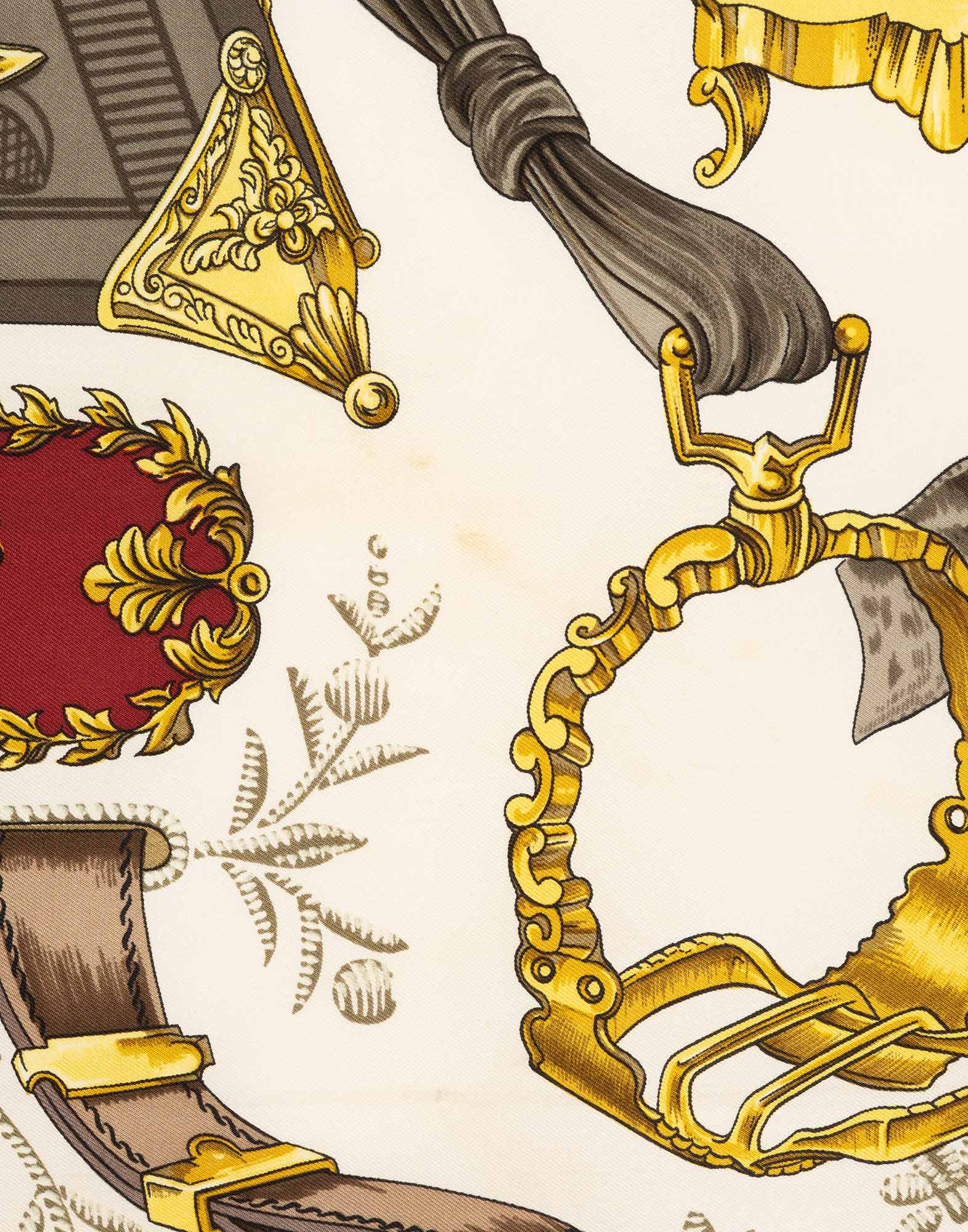 Hermes - 90s bordeaux 'Etriers' silk scarf - Image 7