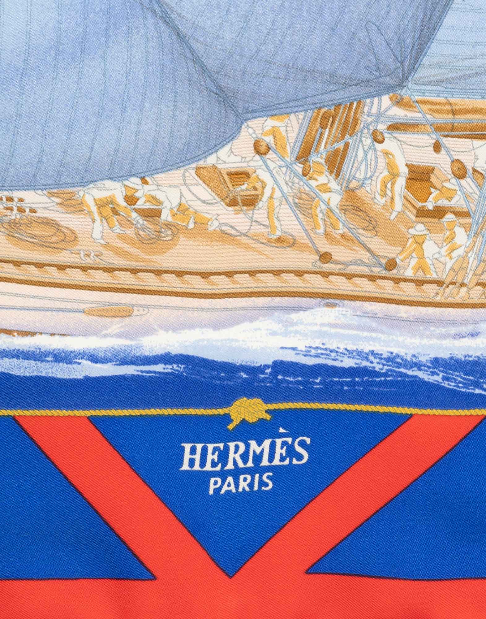 Hermes - 90s ‘Rafales’ blue scarf - Image 7