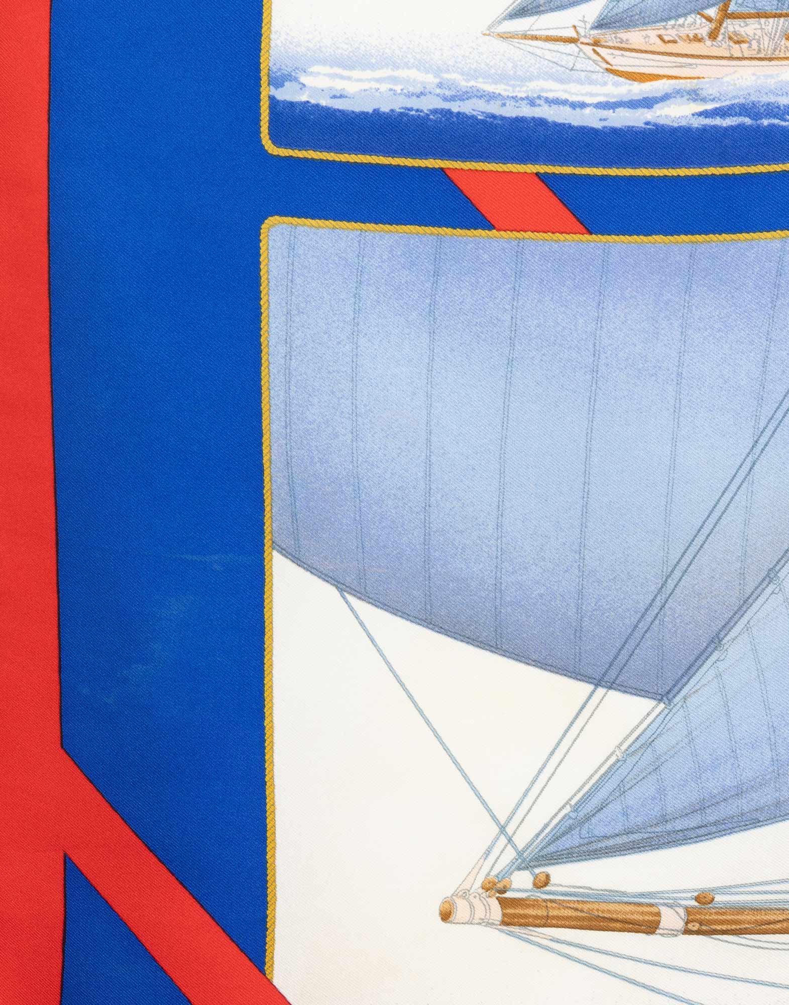 Hermes - 90s ‘Rafales’ blue scarf - Image 5