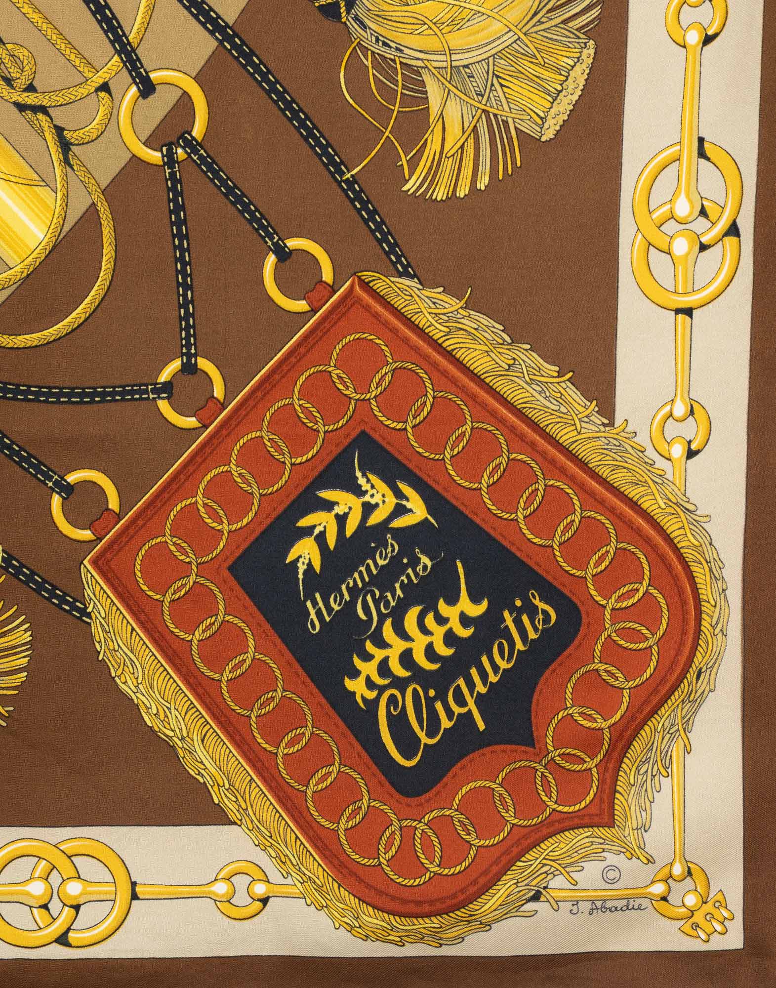 Hermes - Foulard 'Cliquetis' marrone anni '90 - immagine 2