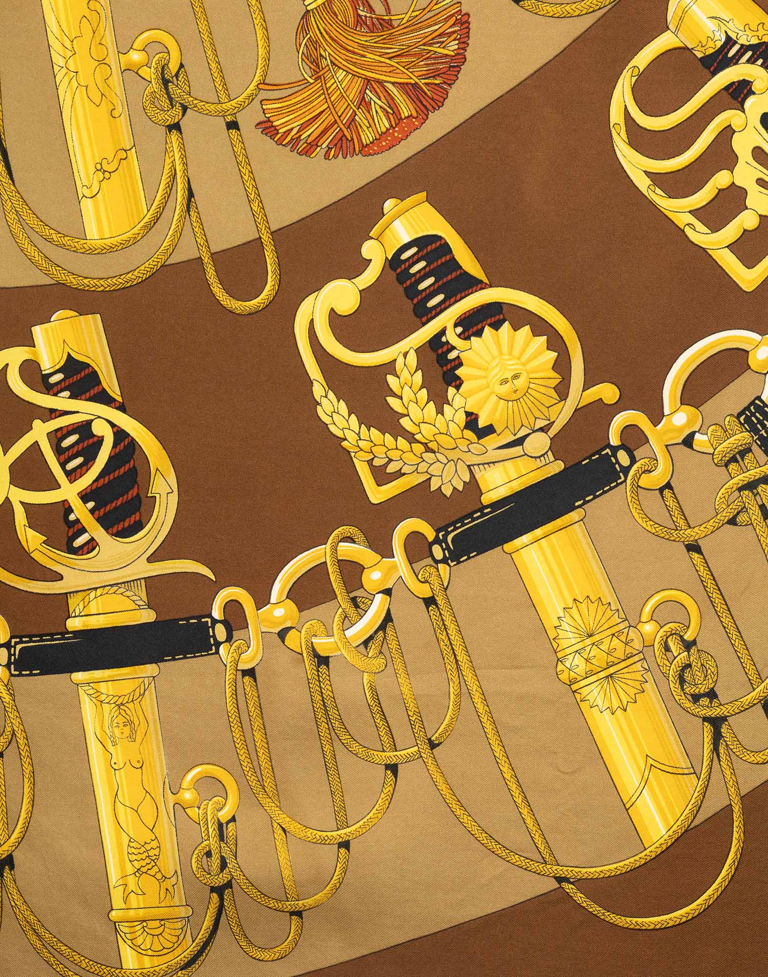 Hermes - Foulard 'Cliquetis' marrone anni '90 - immagine 3