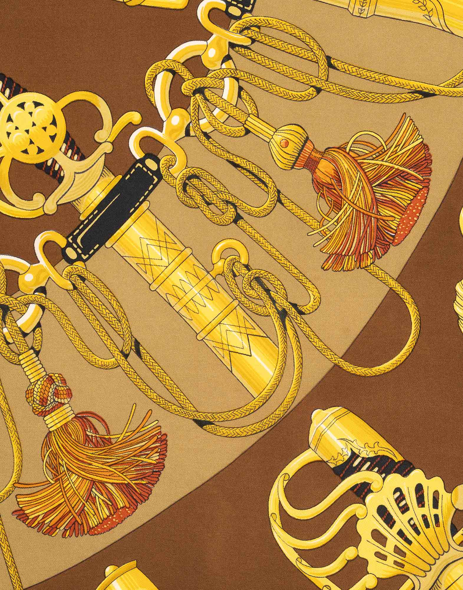 Hermes - Foulard 'Cliquetis' marrone anni '90 - immagine 4