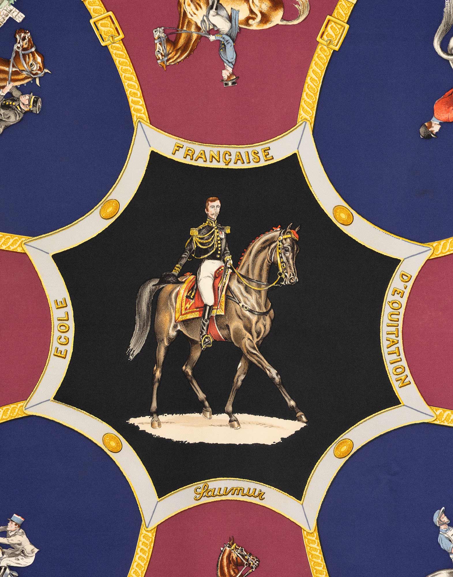 Hermes - Scarf ‘Ecole française d'équitation de Saumur’ black - Image 2