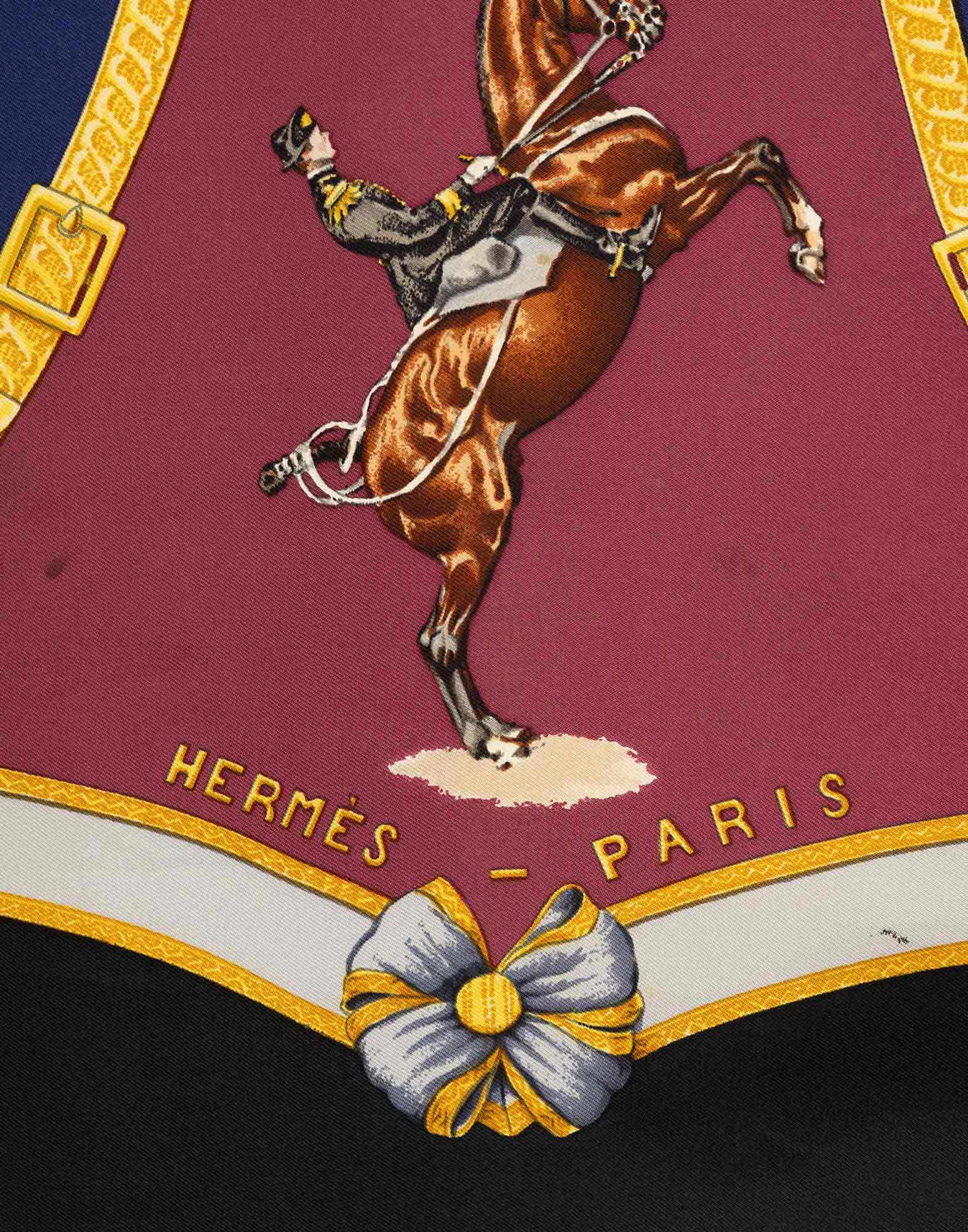 Hermes - Scarf ‘Ecole française d'équitation de Saumur’ black - Image 3