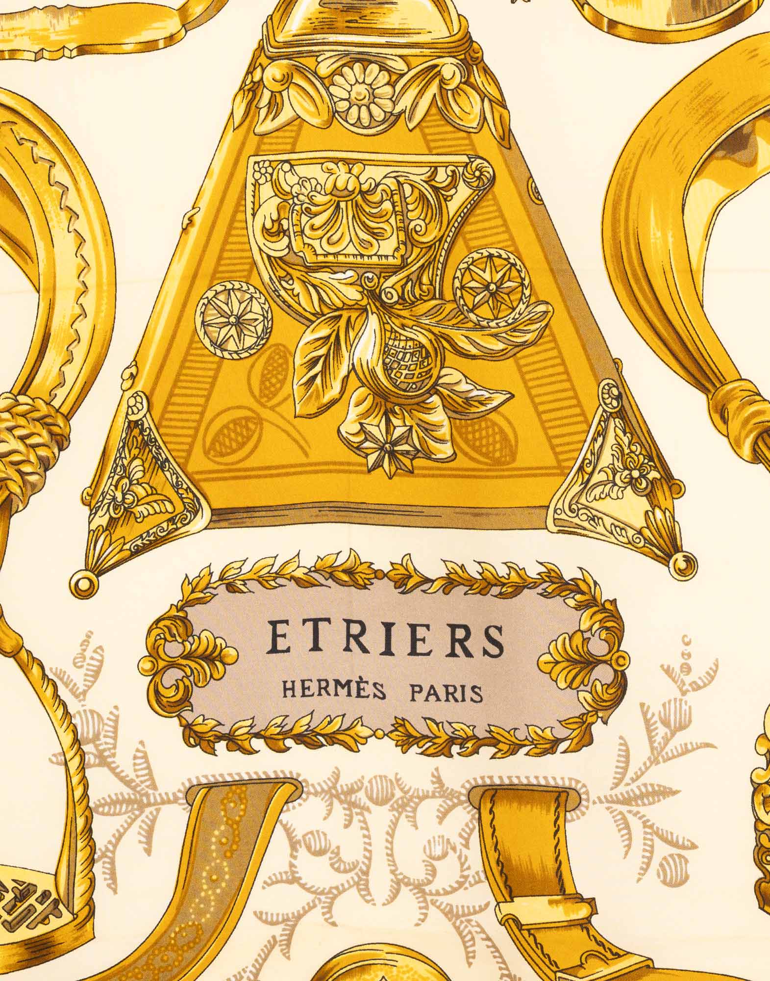 Hermes - 1990s ‘Etriers’ brown scarf - Image 2