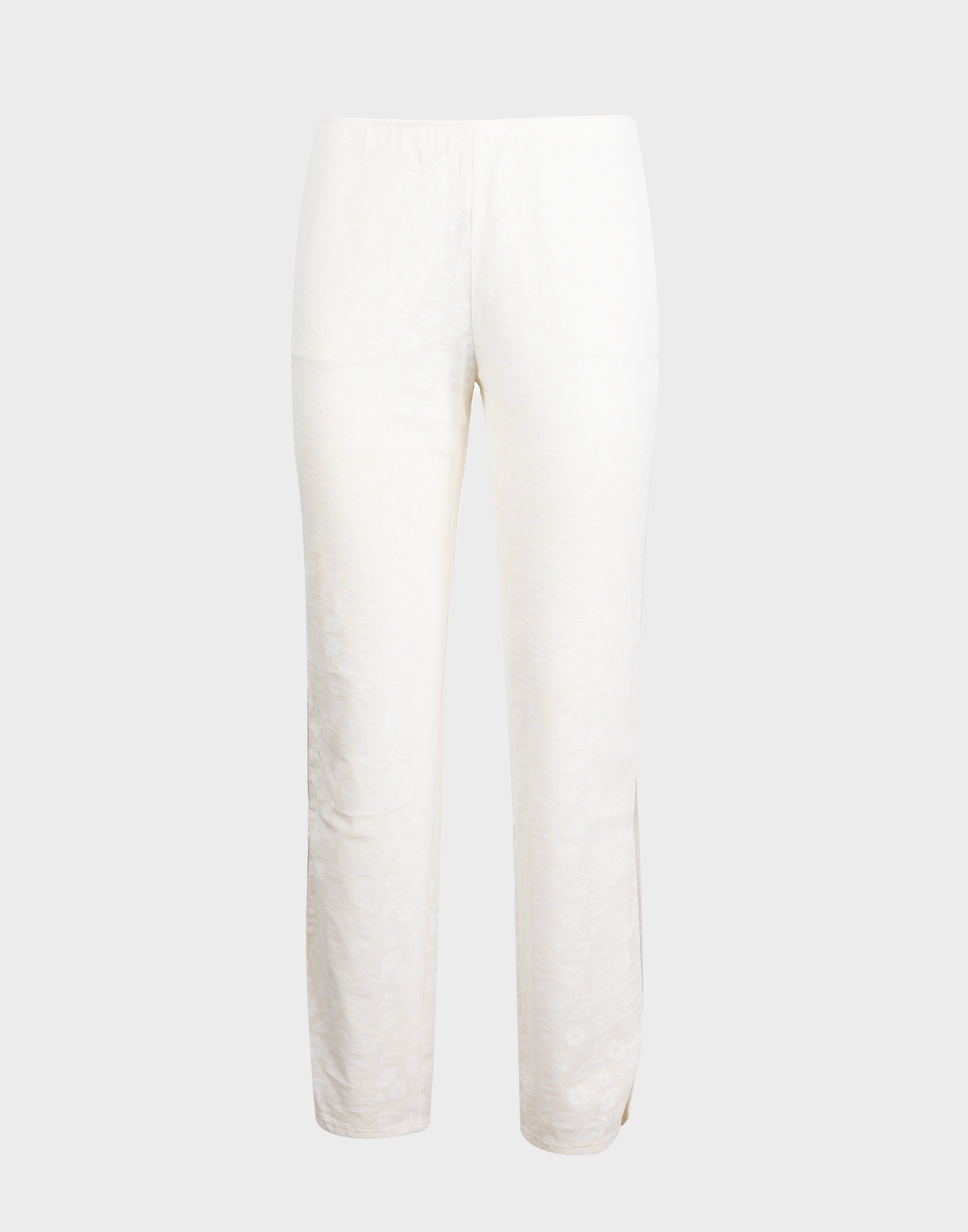 pantaloni bianchi miu miu in pizzo a vita alta