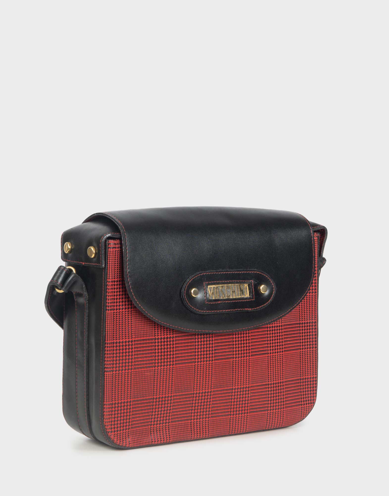 Moschino - Cartella in pelle rossa e nera '80 - immagine 2