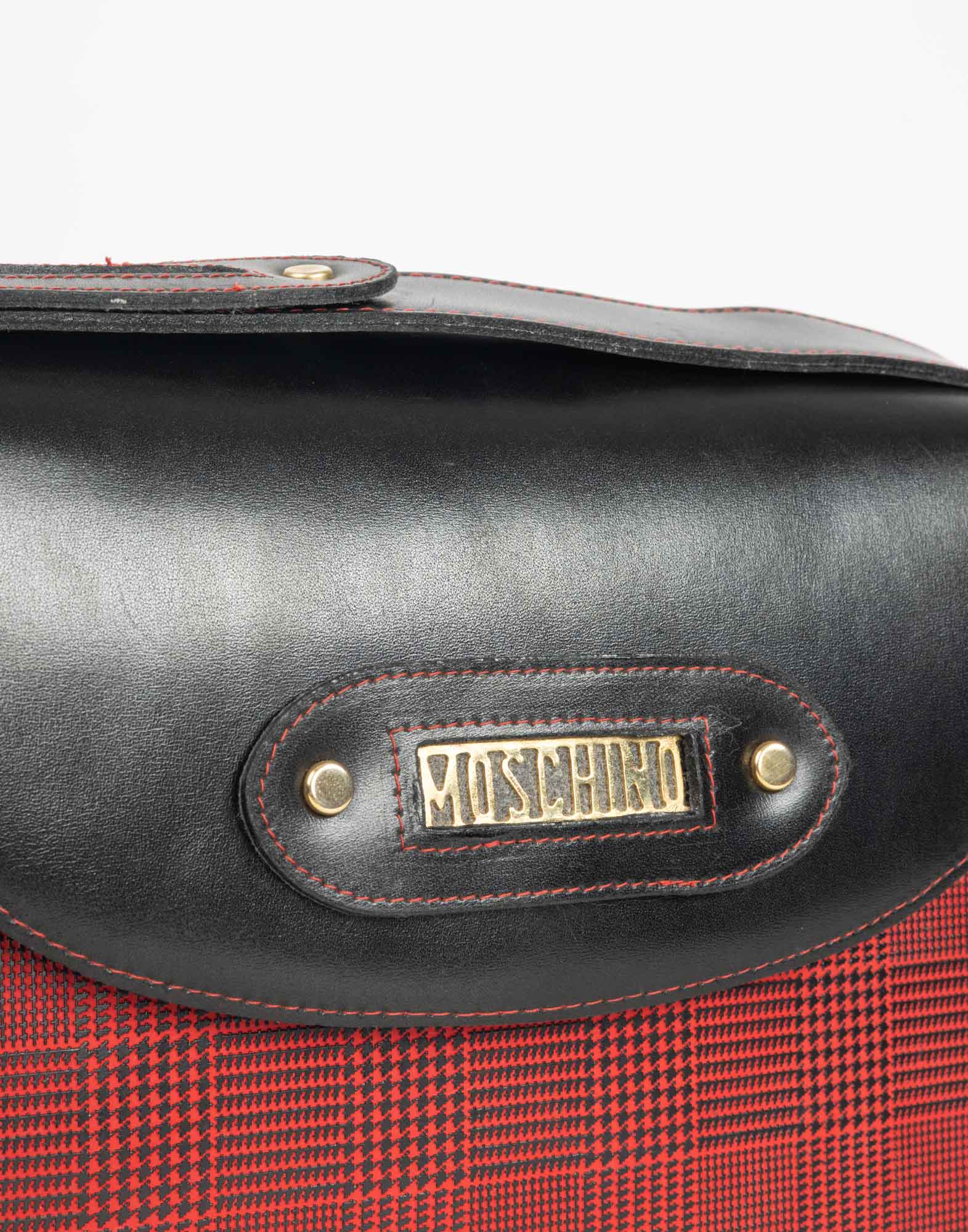 Moschino - Cartella in pelle rossa e nera '80 - immagine 5