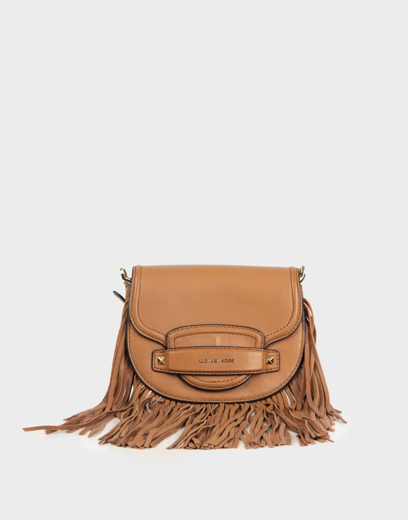 borsa piccola michael kors marrone con frange
