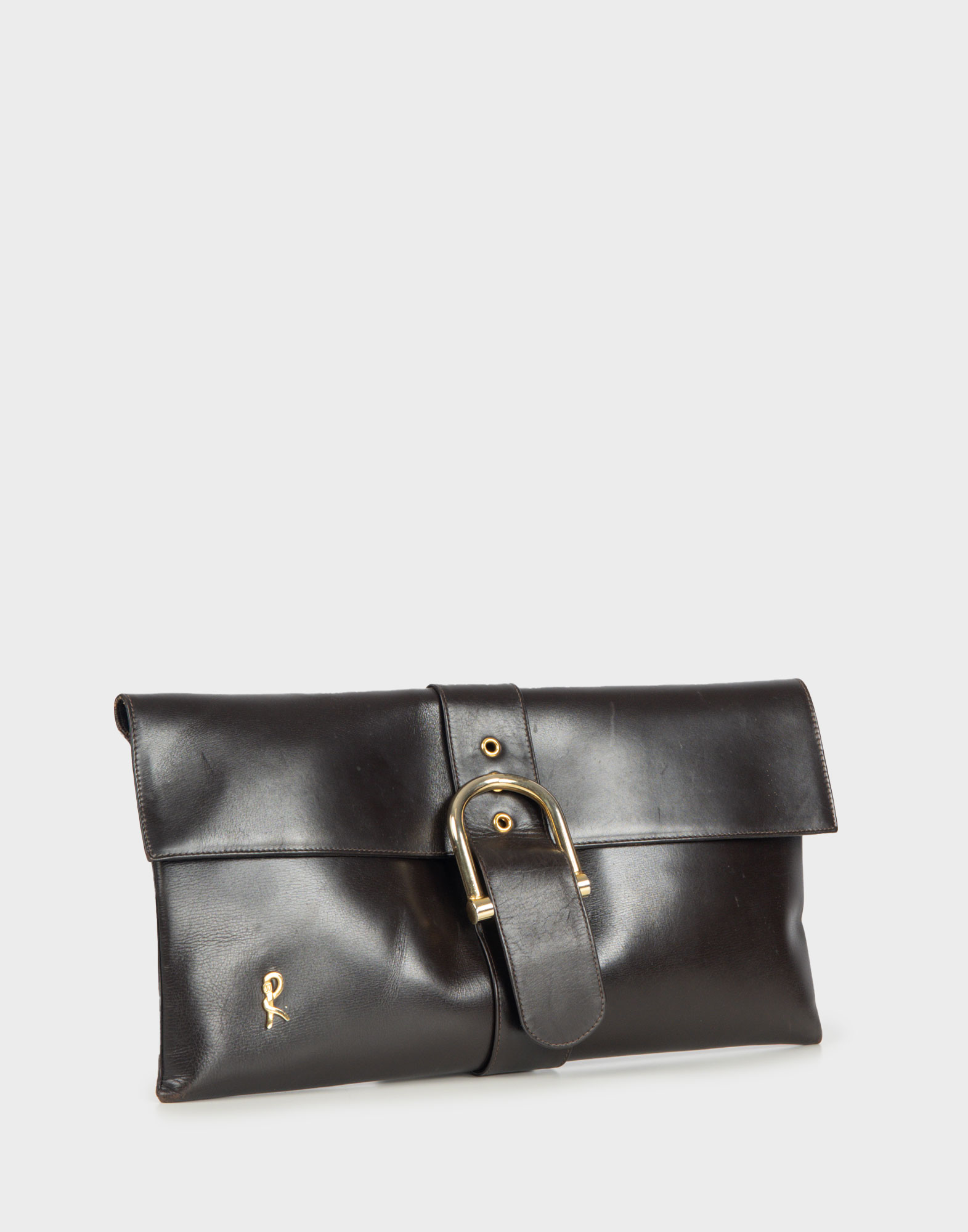 Roberta Di Camerino - Clutch marrone in pelle anni '70 - immagine 2