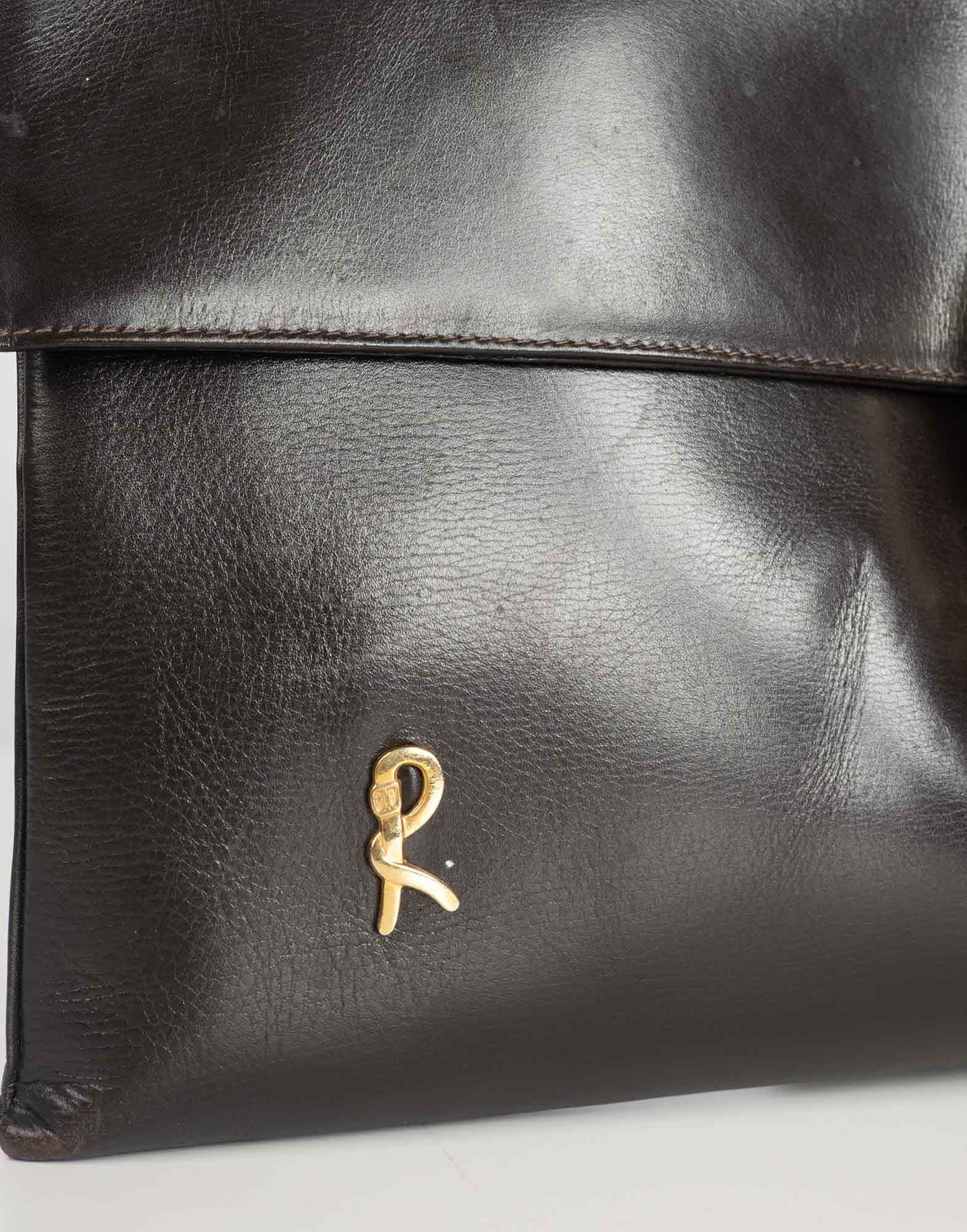 Roberta Di Camerino - Clutch marrone in pelle anni '70 - immagine 5
