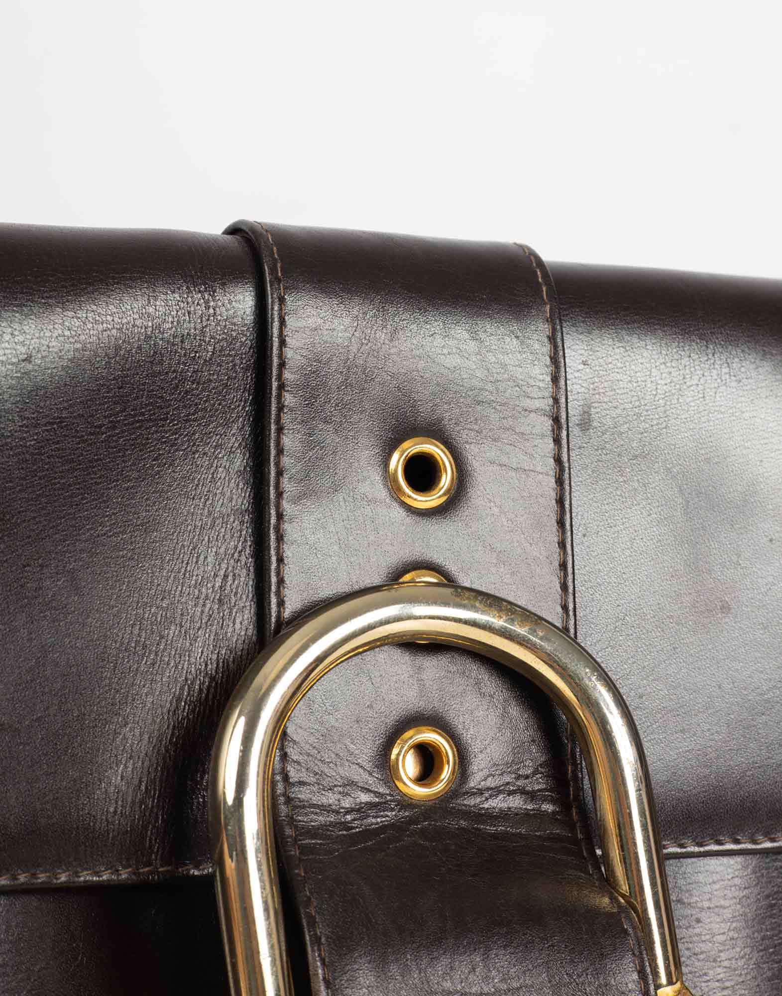 Roberta Di Camerino - Clutch marrone in pelle anni '70 - immagine 6