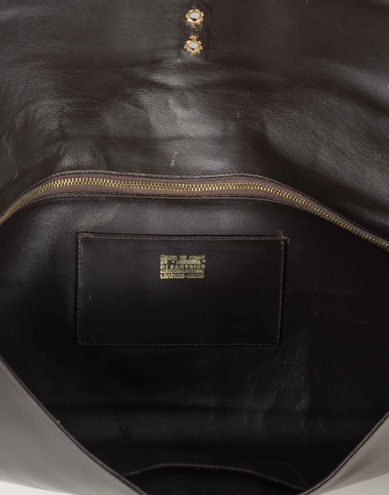 Roberta Di Camerino - Clutch marrone in pelle anni '70 - immagine 7