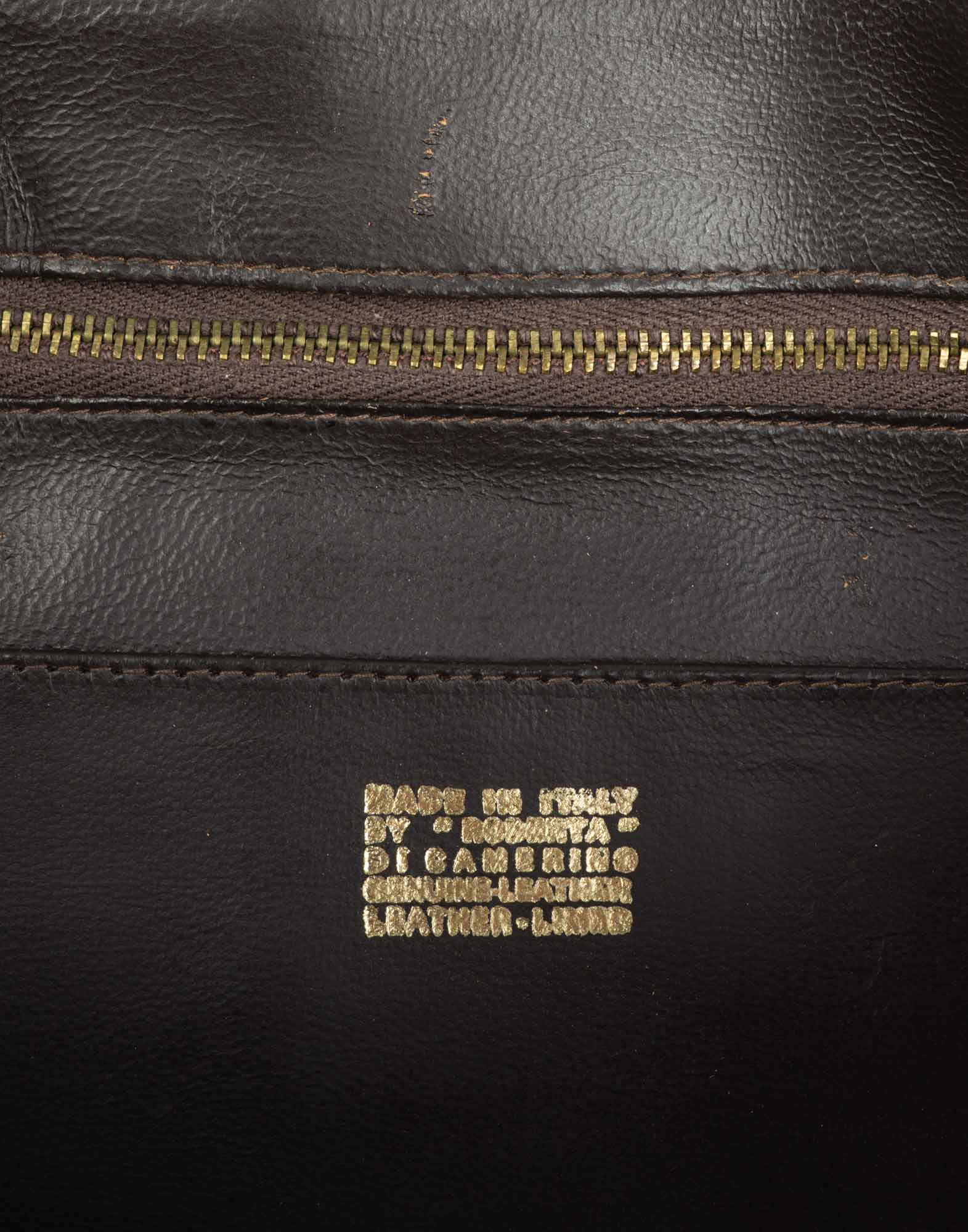 Roberta Di Camerino - Clutch marrone in pelle anni '70 - immagine 8
