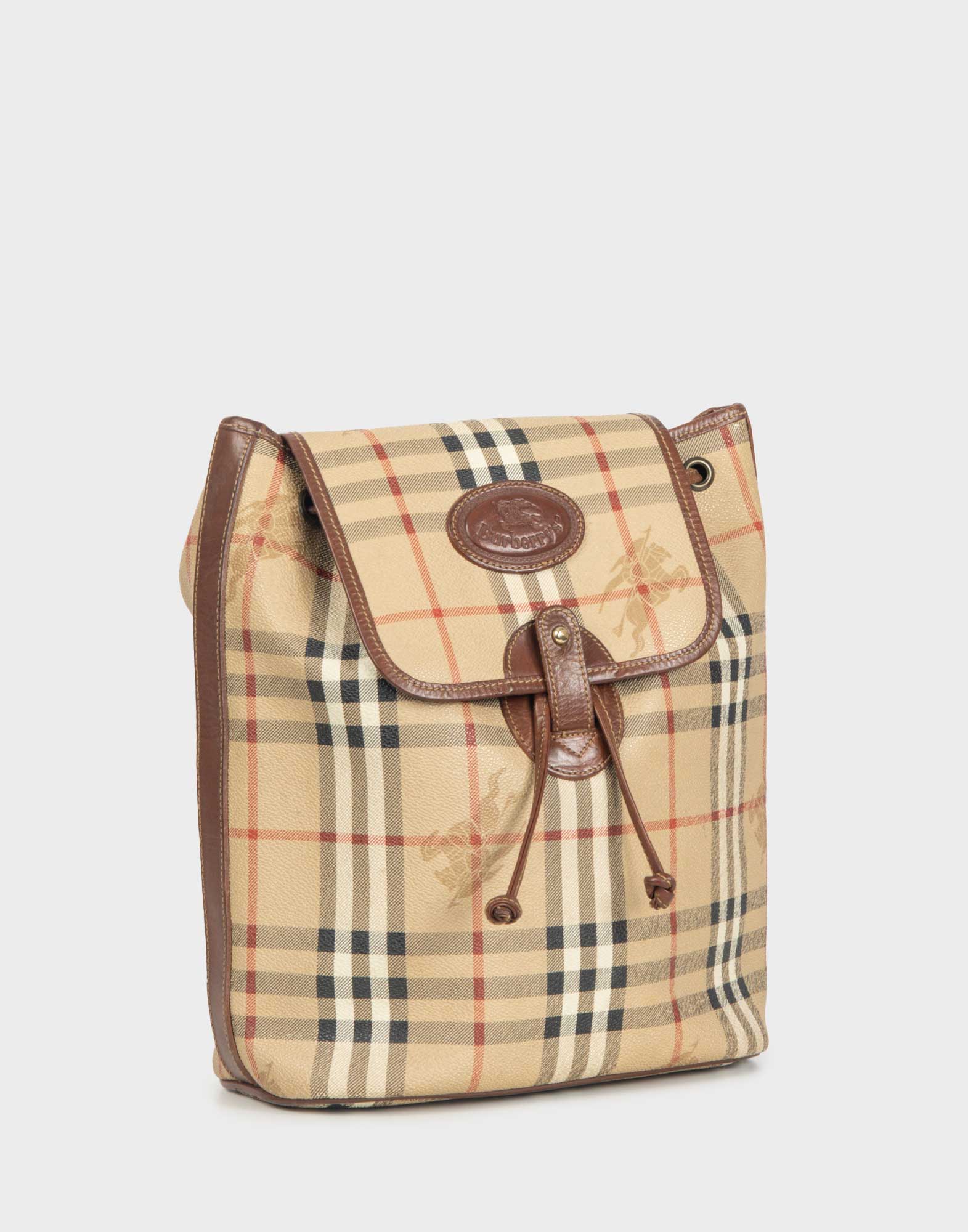 Burberrys - Check Patterned Leather Backpack - Image 2