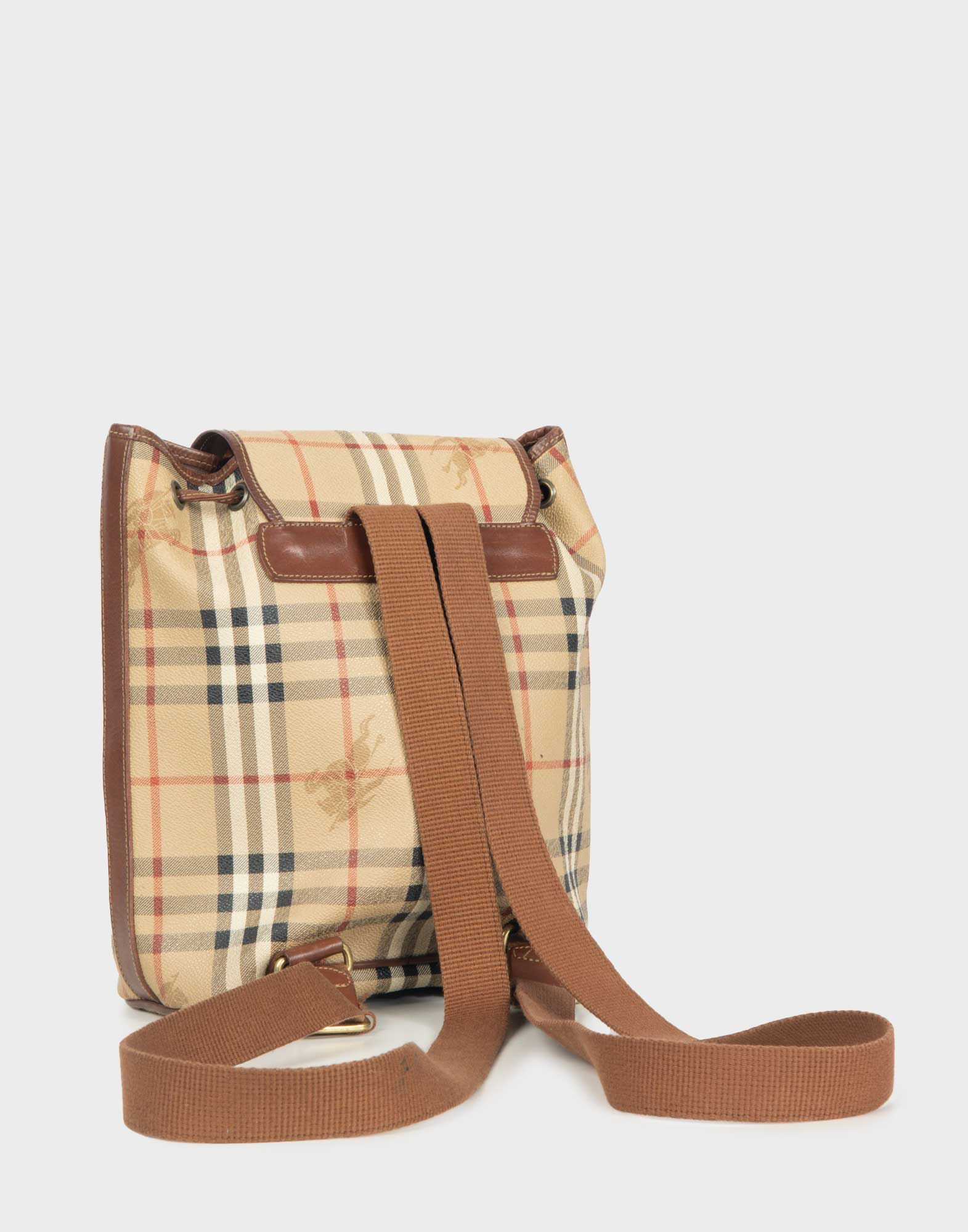 Burberrys - Check Patterned Leather Backpack - Image 3