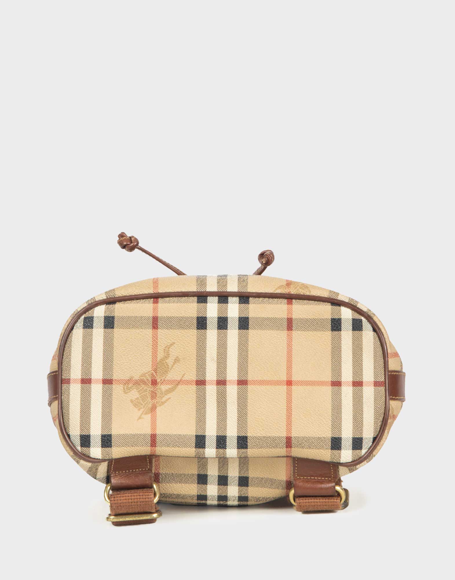 Burberrys - Check Patterned Leather Backpack - Image 4