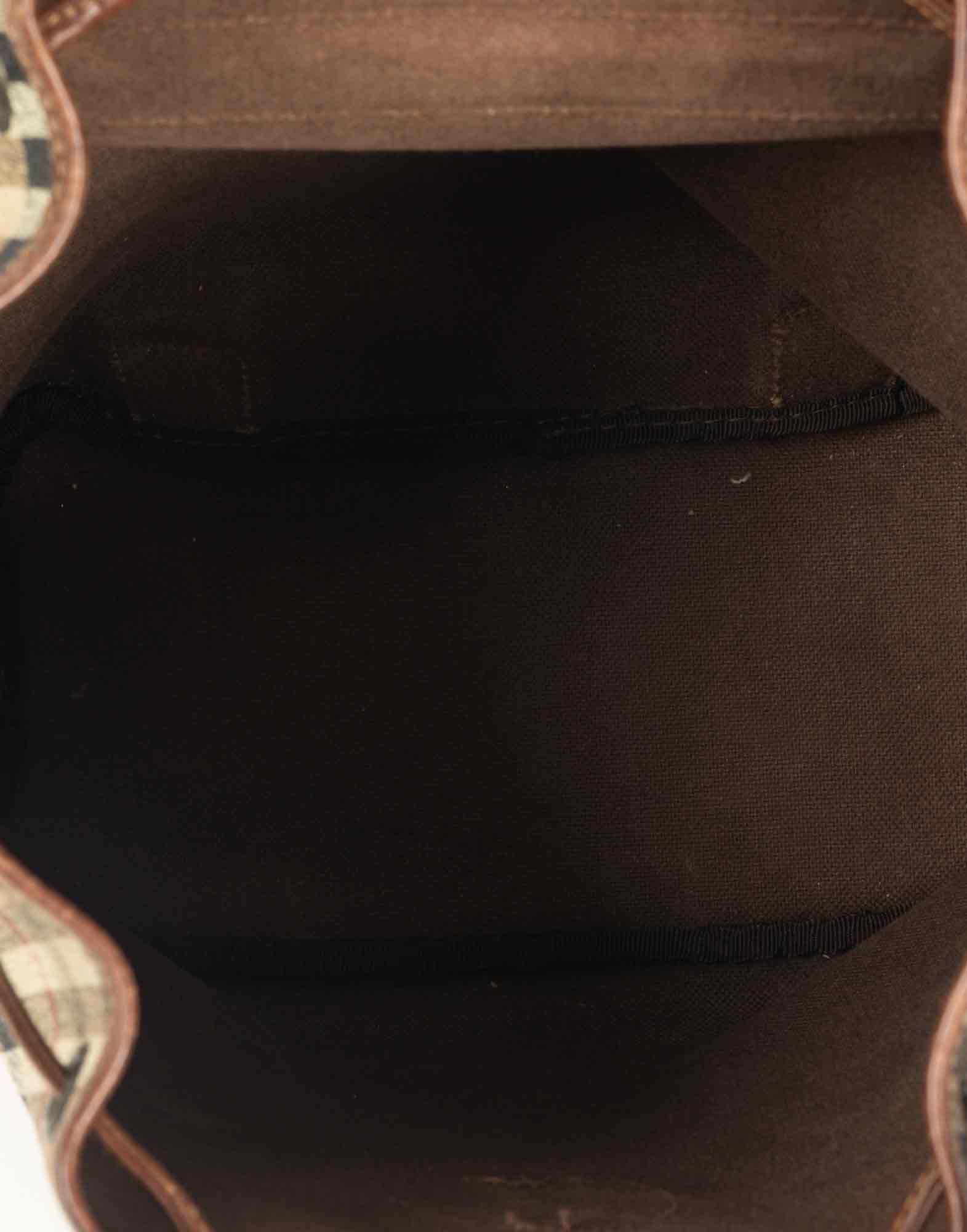 Burberrys - Check Patterned Leather Backpack - Image 8