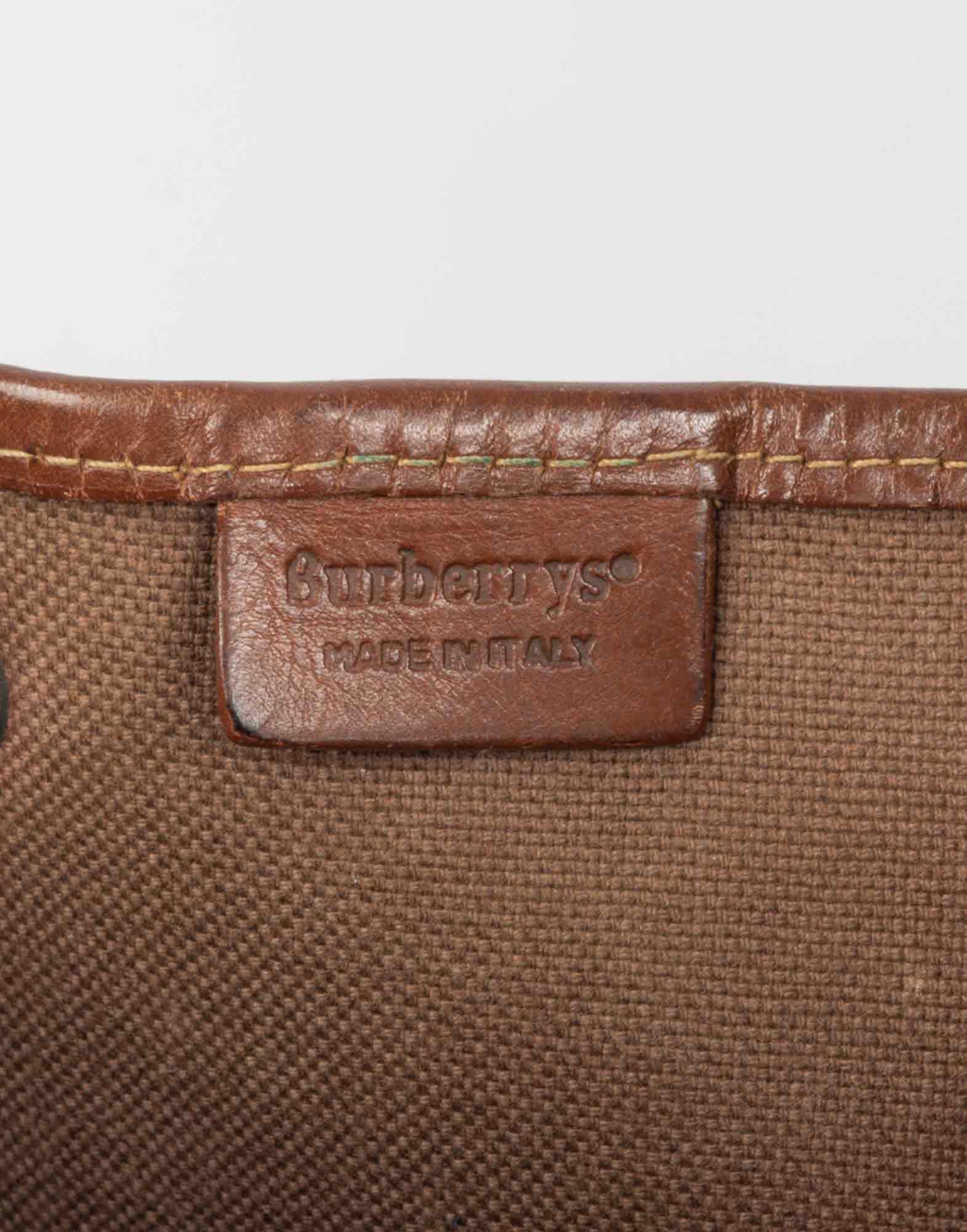 Burberrys - Check Patterned Leather Backpack - Image 9
