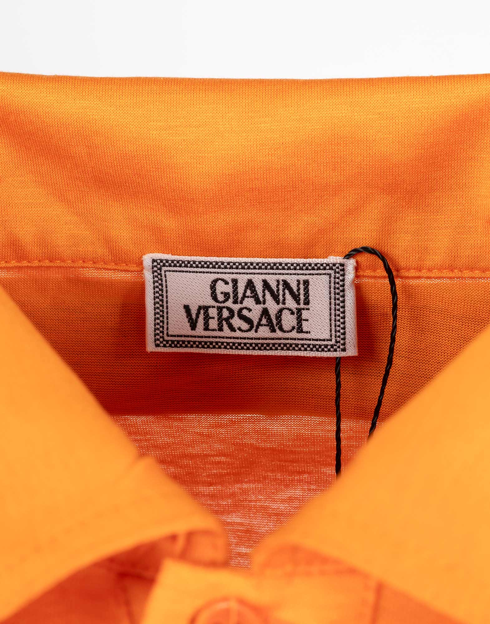 Gianni Versace - Polo arancione in cotone - immagine 3
