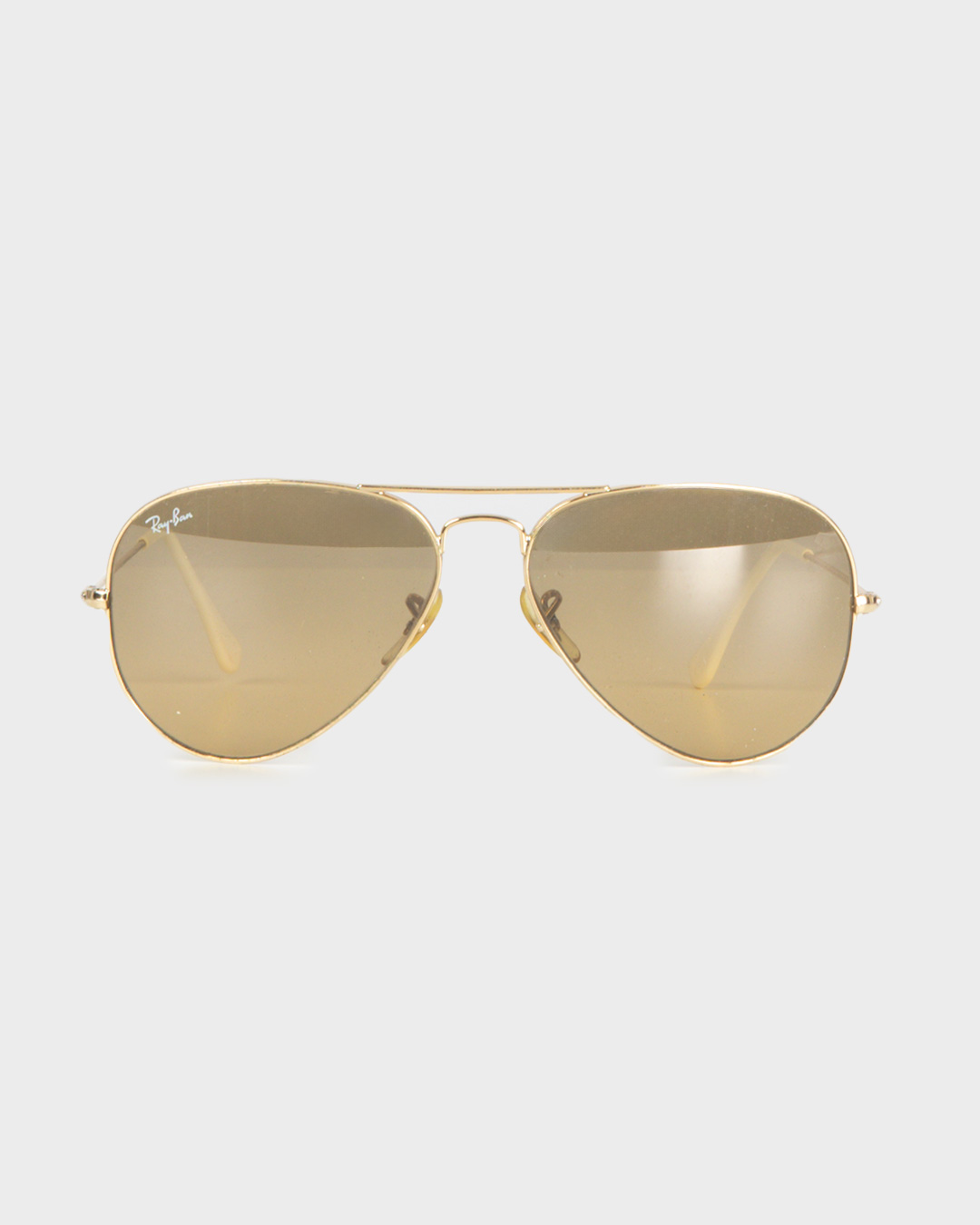 ray-ban aviator model gold sunglasses with yellow lenses