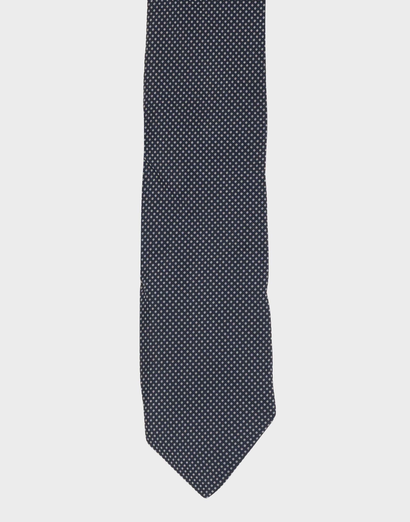 black marinella silk tie with white small circle pattern