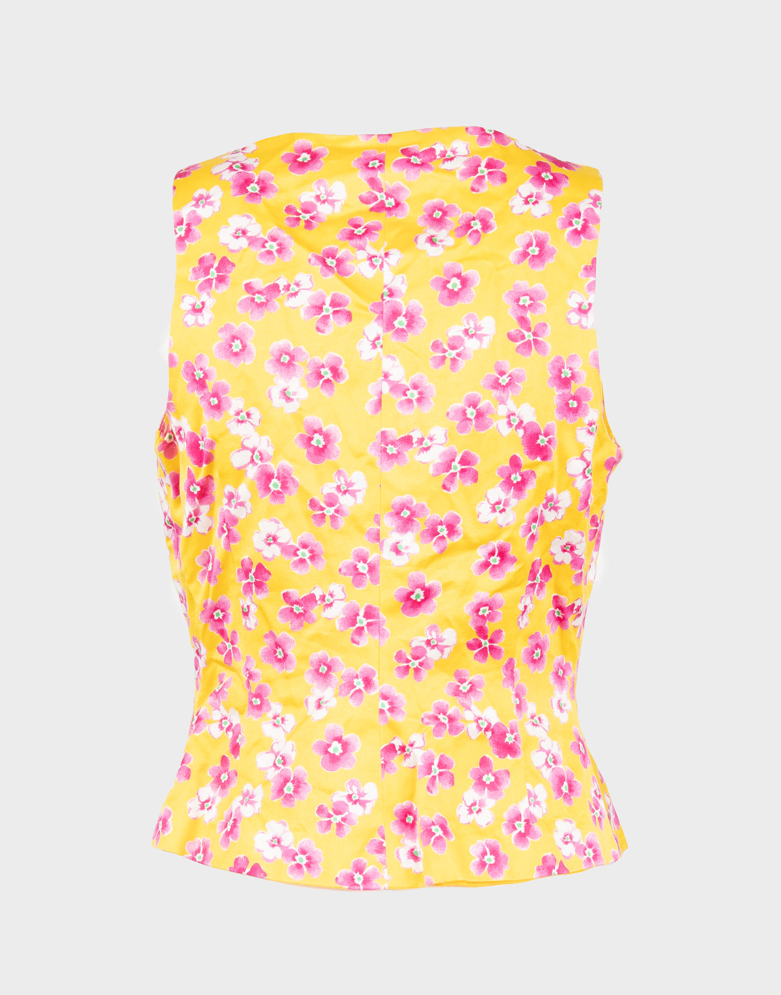 Gai Mattiolo - Yellow vest with fuchsia flowers - Image 2