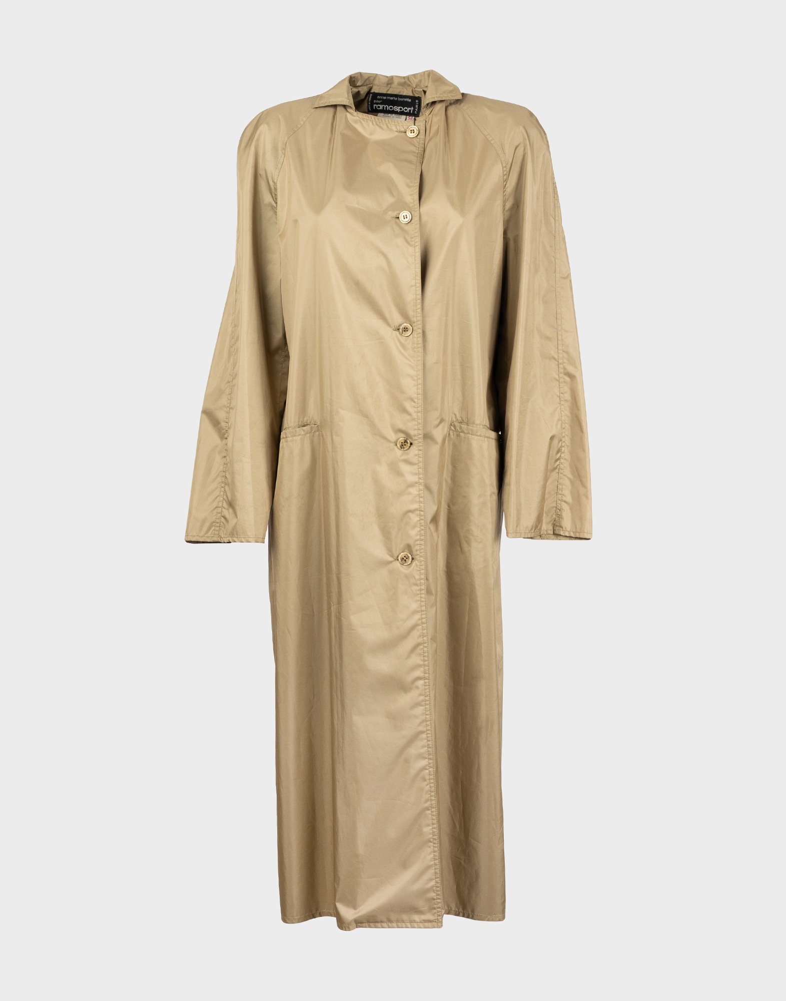 trench da donna beige anne marie beretta anni '80 in poliuretano