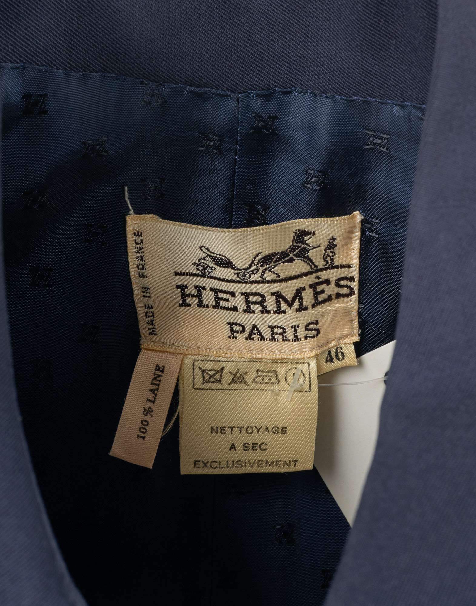 Hermes - Trench blu in lana anni '80 - immagine 3