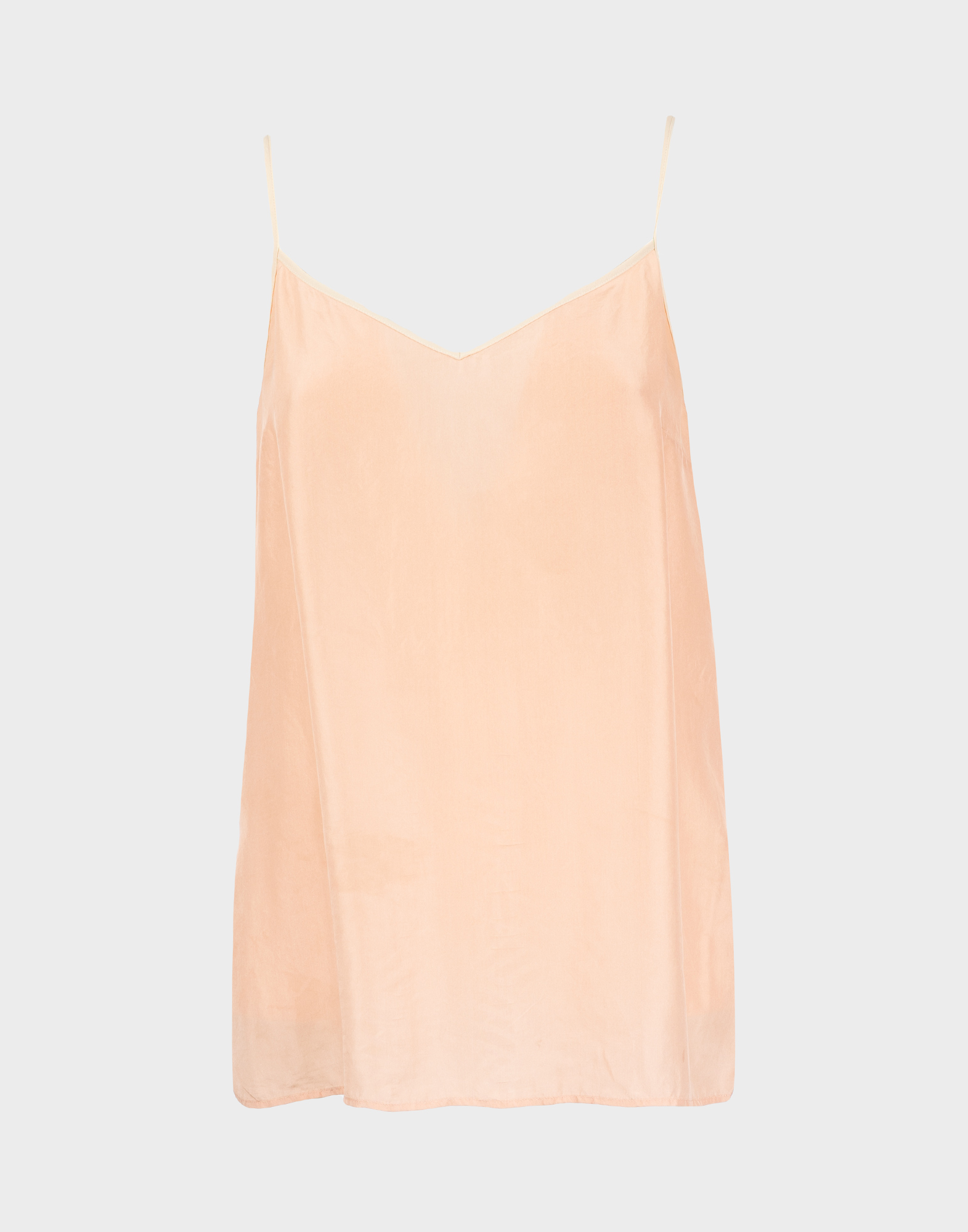 top rosa emilio pucci in seta con spalline sottilini e scollo a v
