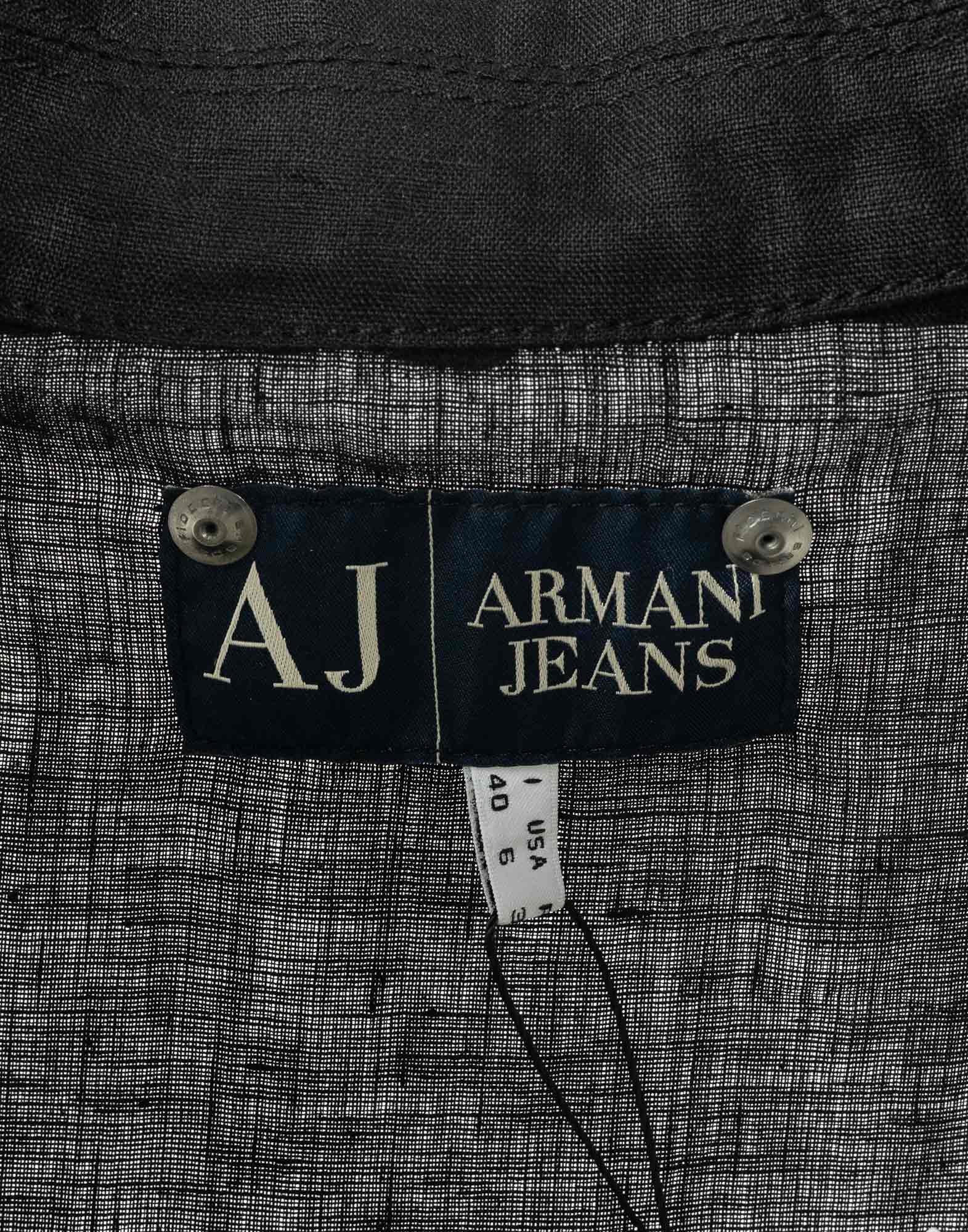 Armani Jeans - Giacca nera in 100% lino anni '90 - immagine 3