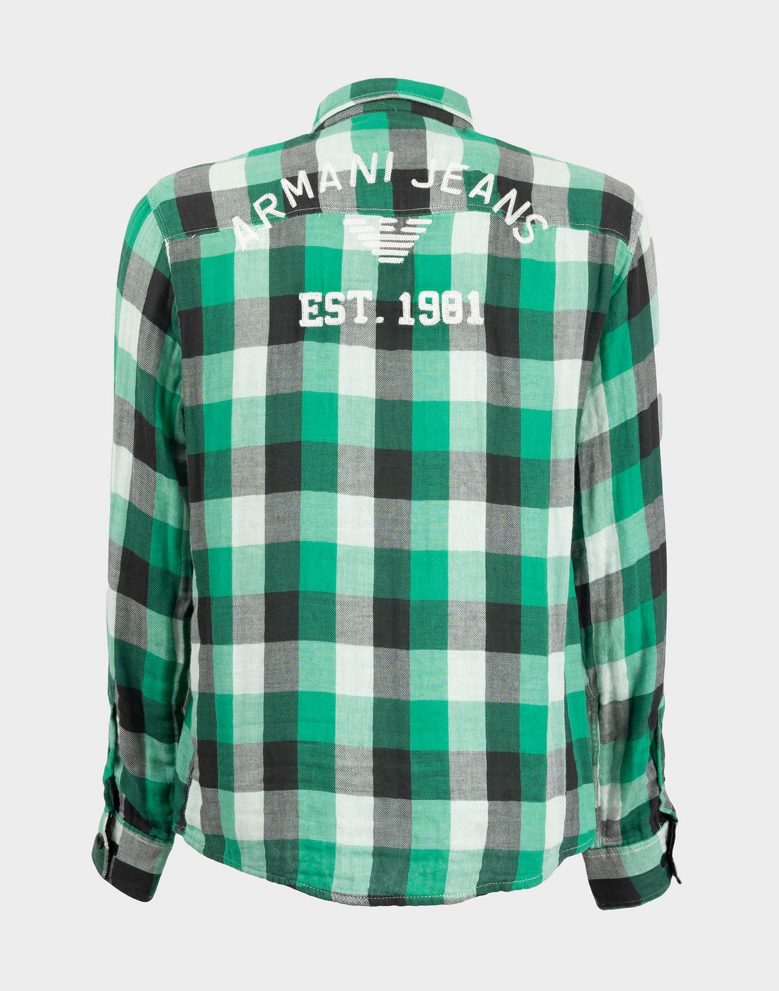 Armani Jeans - Camicia a quadroni verde anni '90 - immagine 2