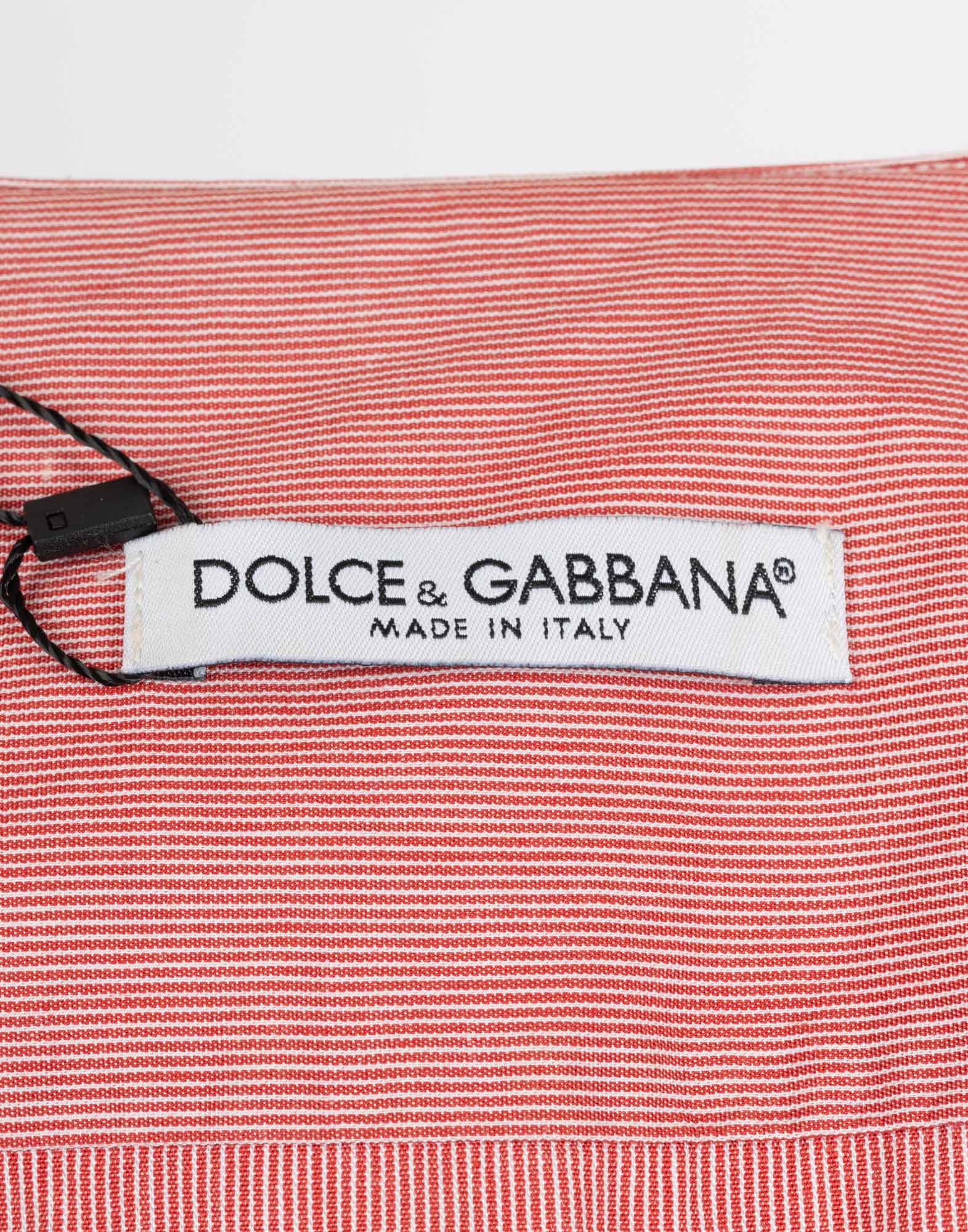 Dolce e Gabbana - Camicia a righe rossa anni '90 - immagine 3