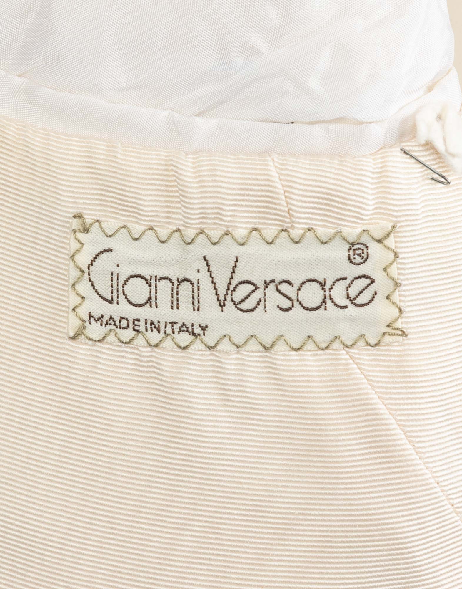 Gianni Versace - '80s white linen tuxedo blazer - Image 4